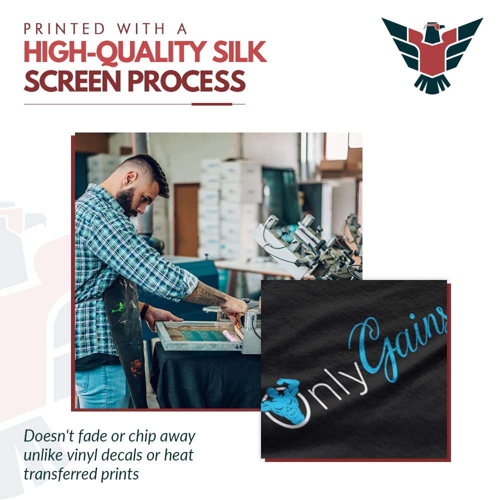 Only Gains Funny Gym Workout T-Shirt for Men - Perfect Fitness Gift for Bodybuilders & Weightlifters - Great for Gym, Training & Bodybuilding Motivation