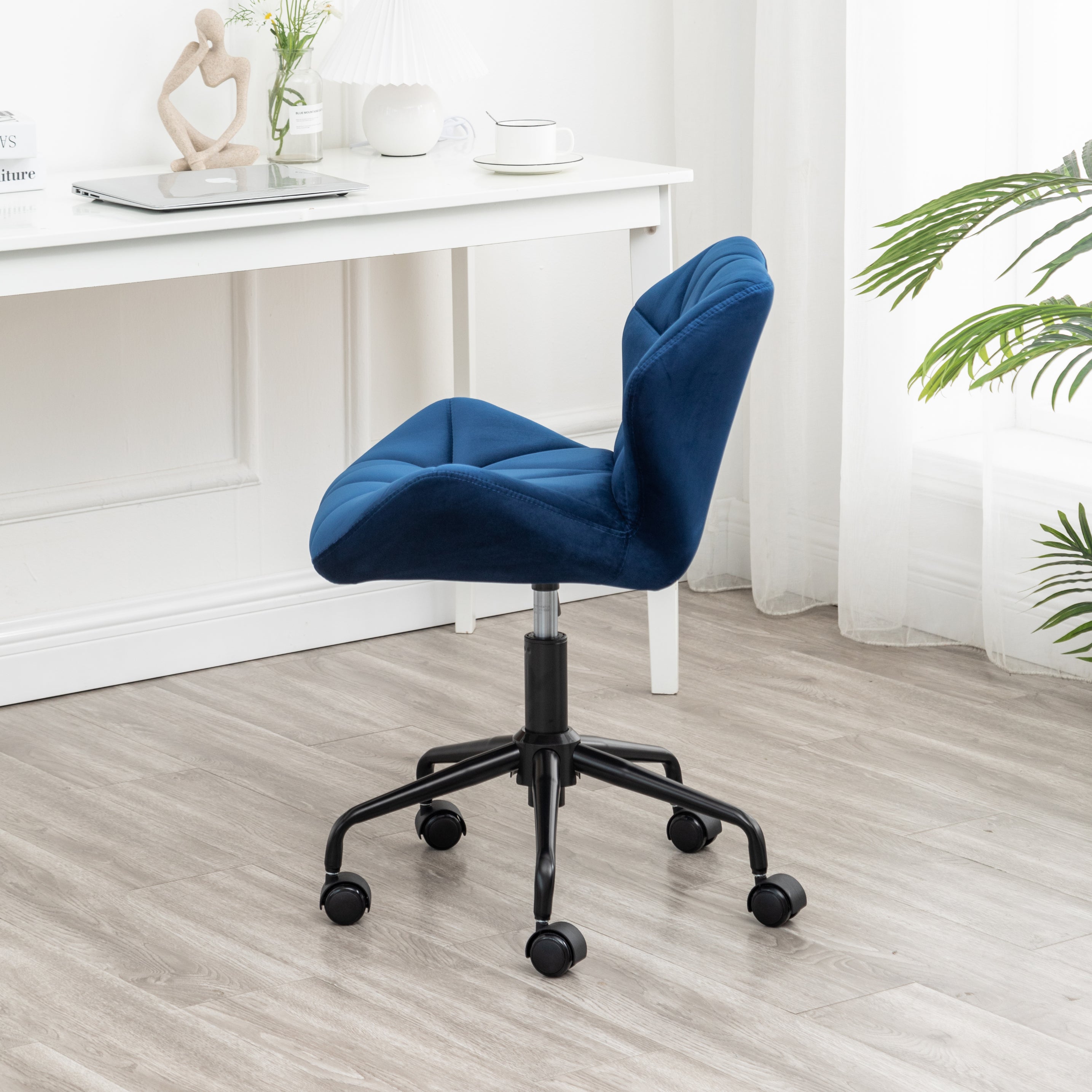 Roundhill Furniture Eldon Diamond Tufted Adjustable Swivel Office Chair - Ergonomic Executive Desk Chair with Lumbar Support for Home & Office Workspace