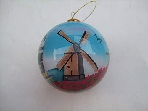 Hand-Painted Blown Glass Christmas Ornament from Holland - Original Artwork with Gift Box - Perfect for Holiday Decor, Tree Trimming & Festive Gift Giving