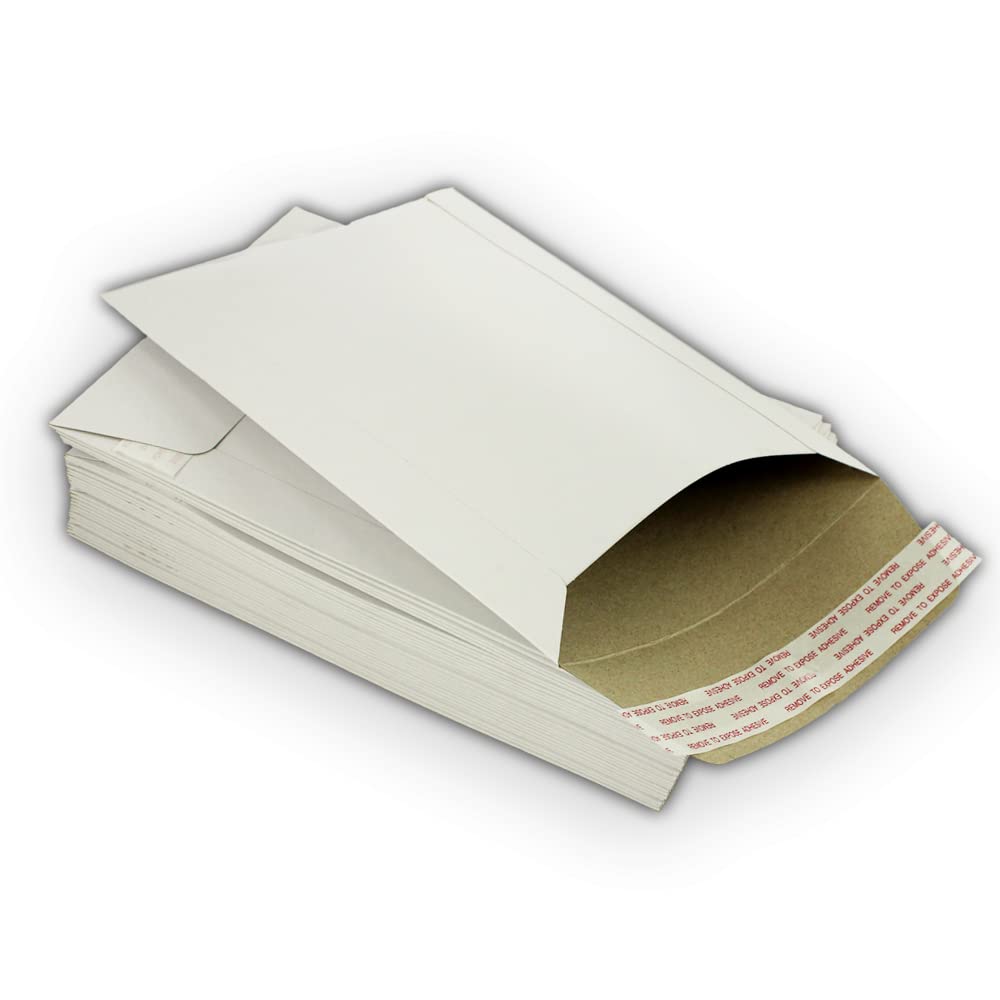 200 EcoSwift 11x13.5 Inch Rigid Photo Mailers - White Self-Seal Cardboard Envelopes for Photos, Documents & Artwork | Perfect for Mailing, Storage & Professional Presentations