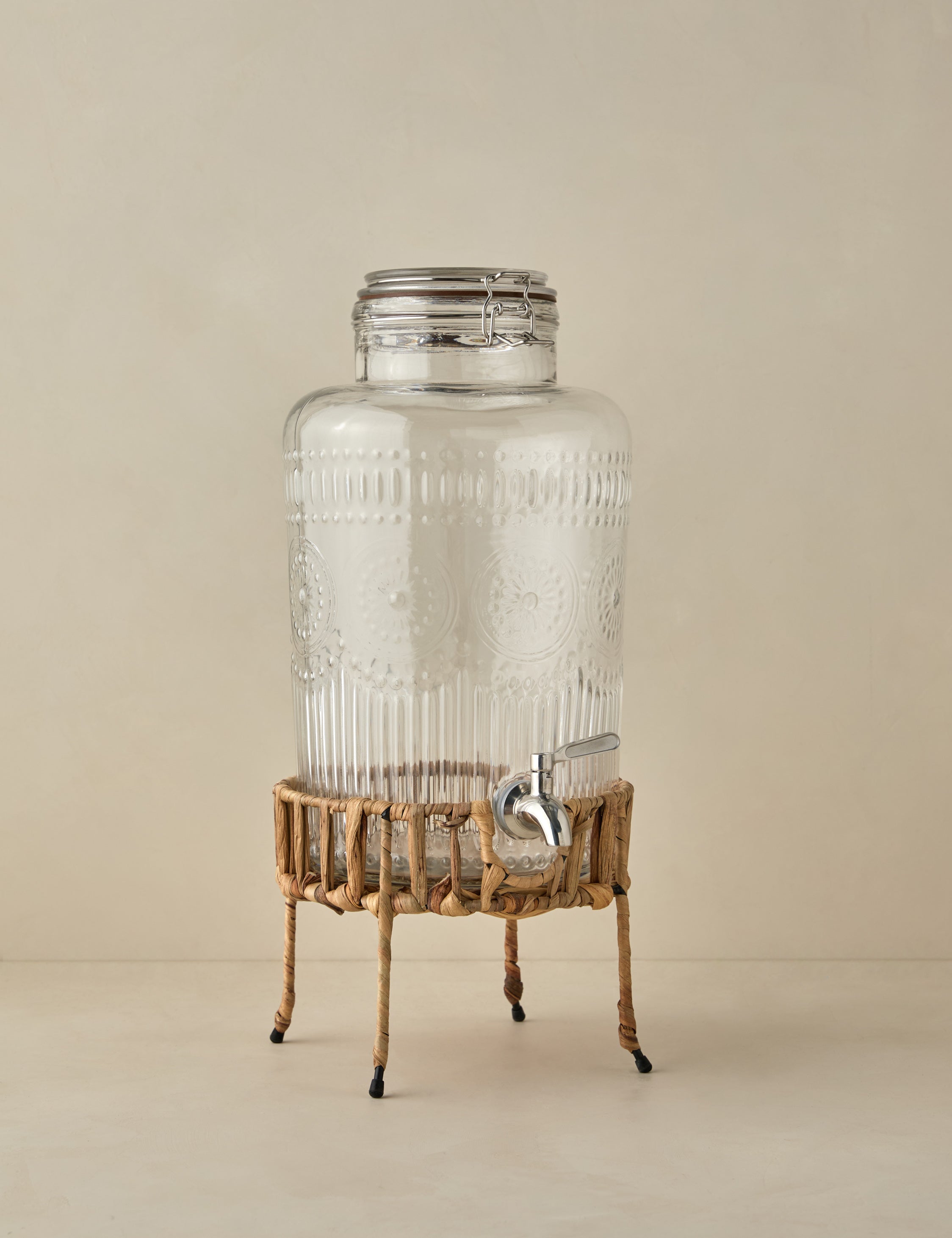 Premium Fiesta Beverage Dispenser - 5 Gallon Glass Drink Dispenser with Spigot for Parties, Events & Outdoor Gatherings - Perfect for Lemonade, Iced Tea, Punch & Cocktails