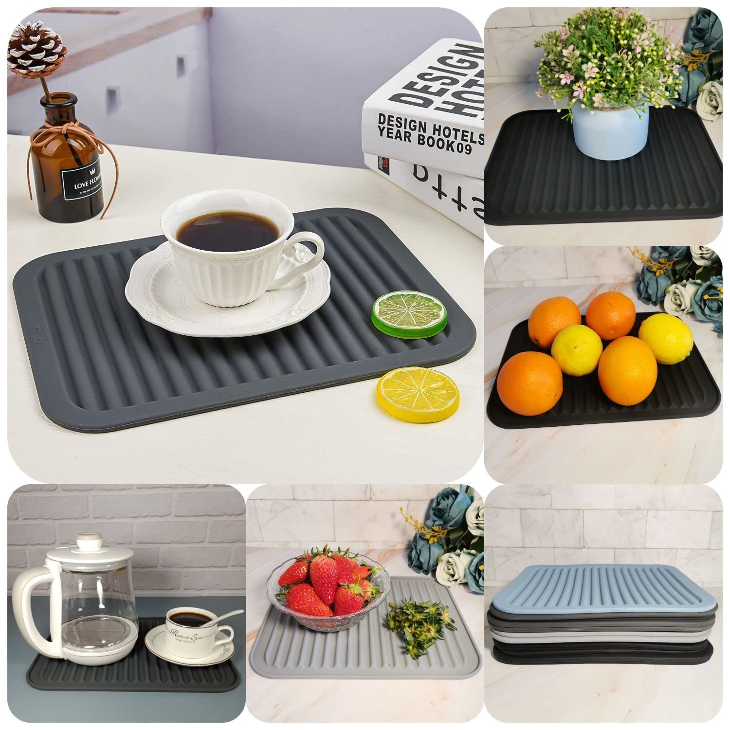 Heat Resistant Silicone Trivets Set of 2 - 9