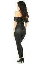 Lavish Black Lace Off-The-Shoulder Corset for Women Plus Size 5X - Elegant Bustier Top for Burlesque, Cosplay & Evening Wear