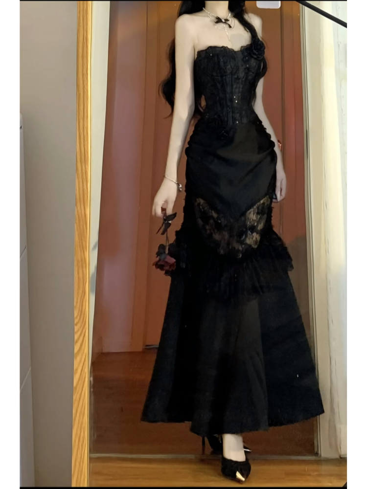 Elegant Black Mermaid Lace Prom Dress for Evening Party - J6650 | Perfect for Homecoming, Formal Dances & Special Occasions