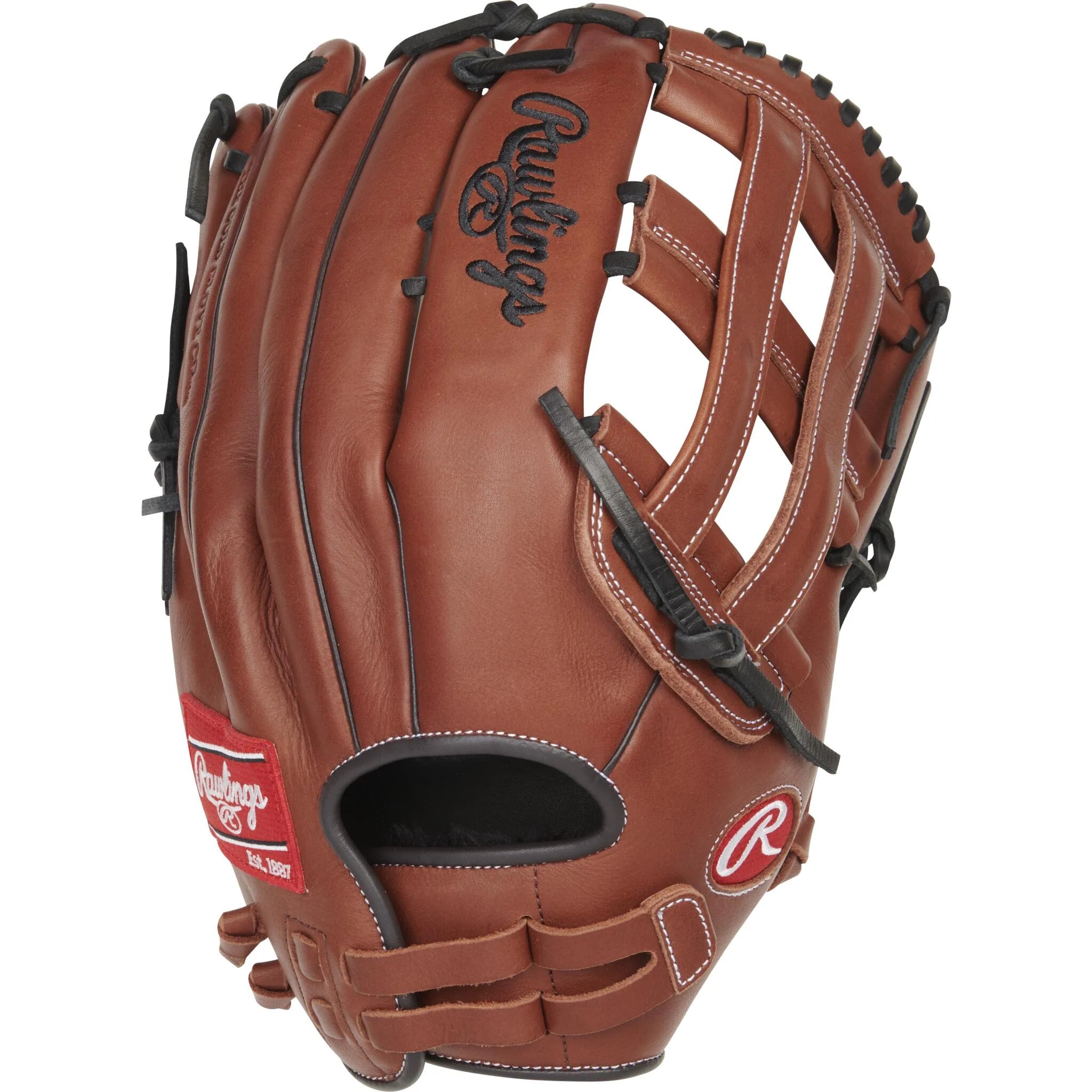 Rawlings R9 Series 13.5 Inch Slowpitch Softball Glove for Adults - Premium Leather Fielding Mitt for Baseball & Softball Games, Practice, and Training
