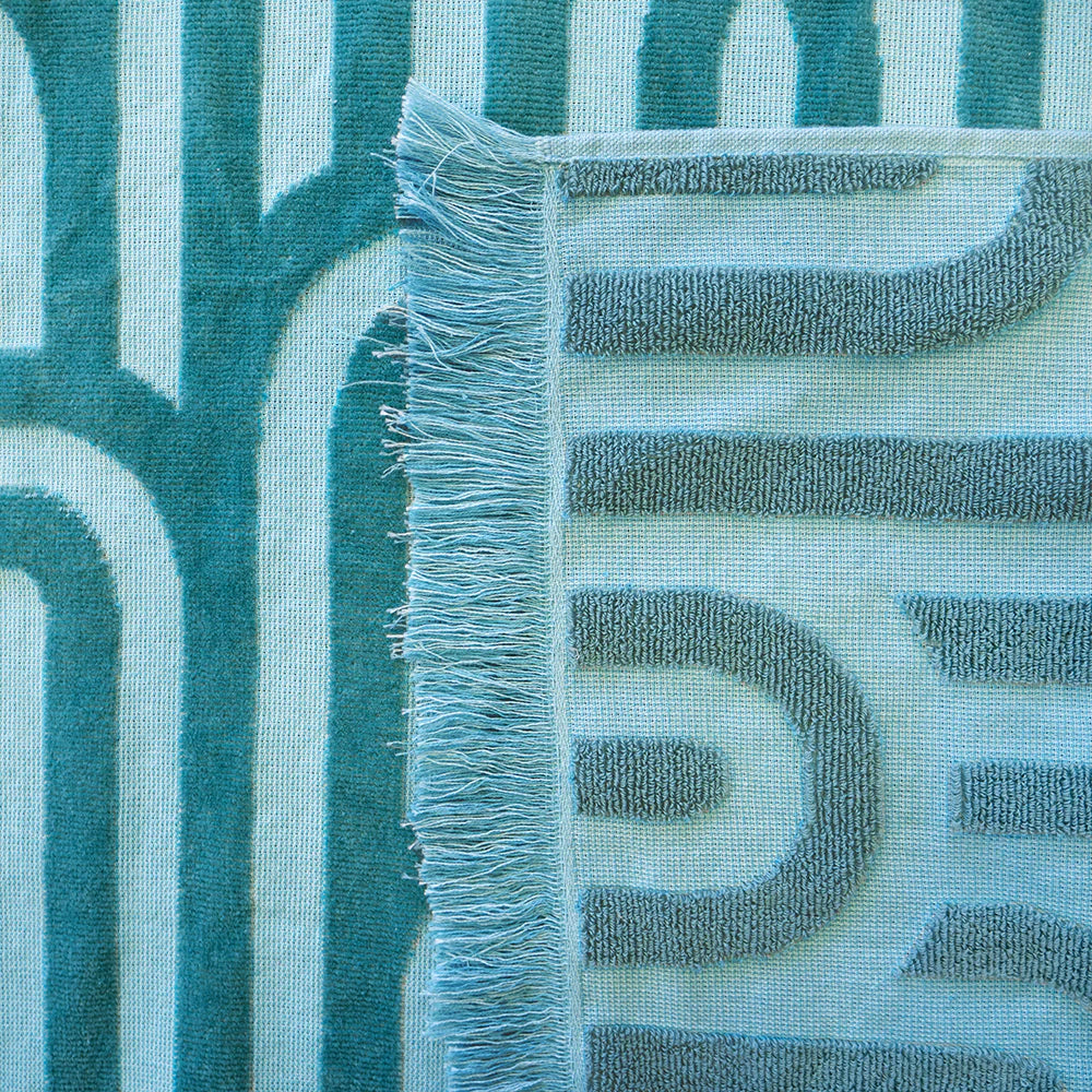 Bambury HiLo Beach Towel Arcade Turquoise - Soft, Quick-Dry, Oversized Beach Towel for Pool, Sand, Yoga & Outdoor Activities