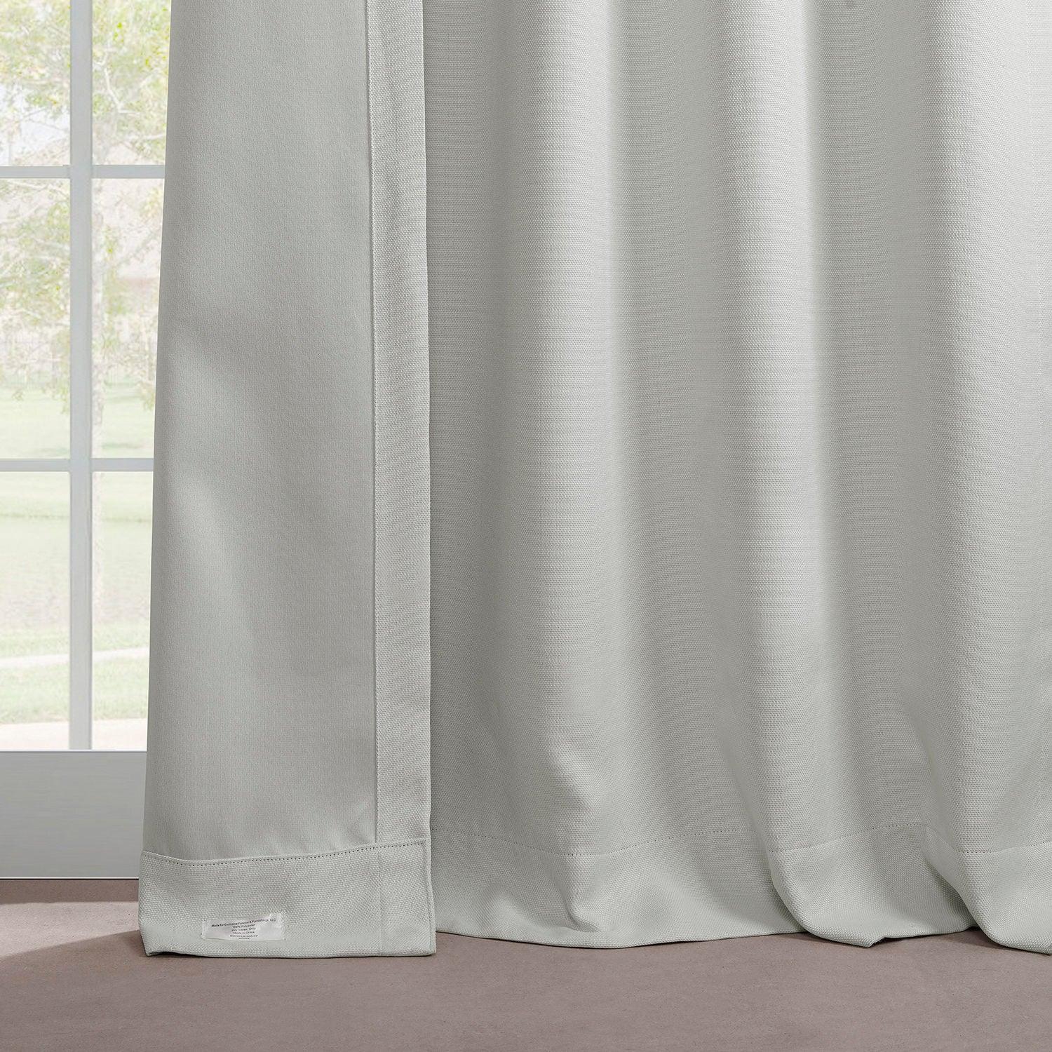Oyster French Pleat Textured Faux Linen Blackout Curtains - Elegant Light Blocking Window Treatment for Bedroom & Living Room