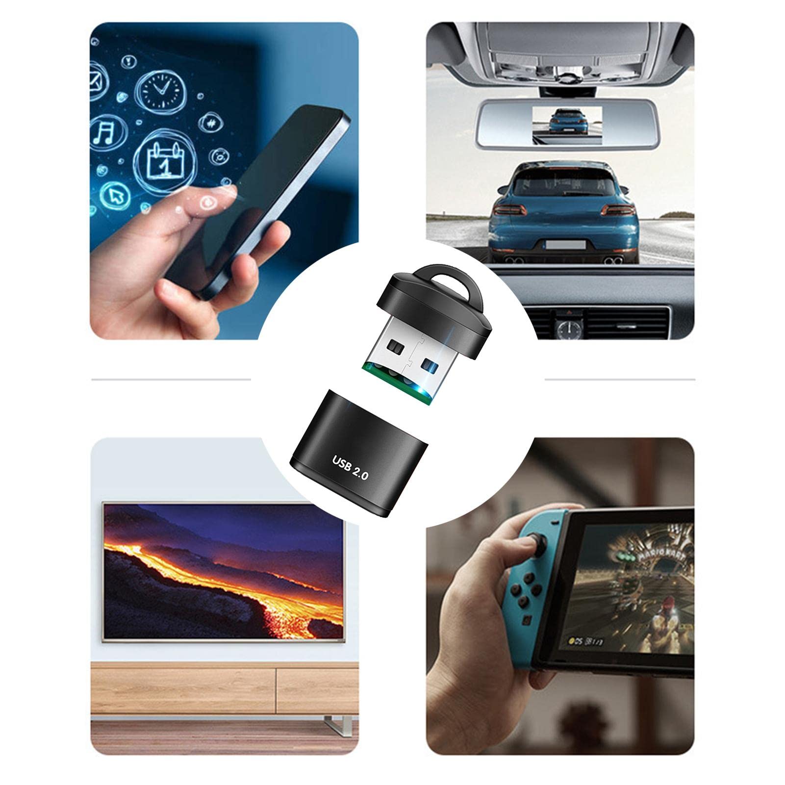 High Speed USB 2.0 Card Reader - Micro SD/TF Memory Card Adapter for Computer, Laptop, Car, Speaker | Portable Data Transfer Device for Photos, Videos & Music Backup