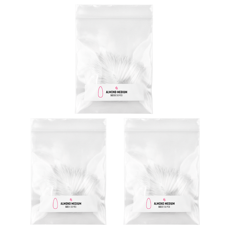 Gelly Tips Refill Pack - Almond Medium Size (100pcs) for Nail Art & DIY Manicure | Perfect for Salon Professionals & Home Use