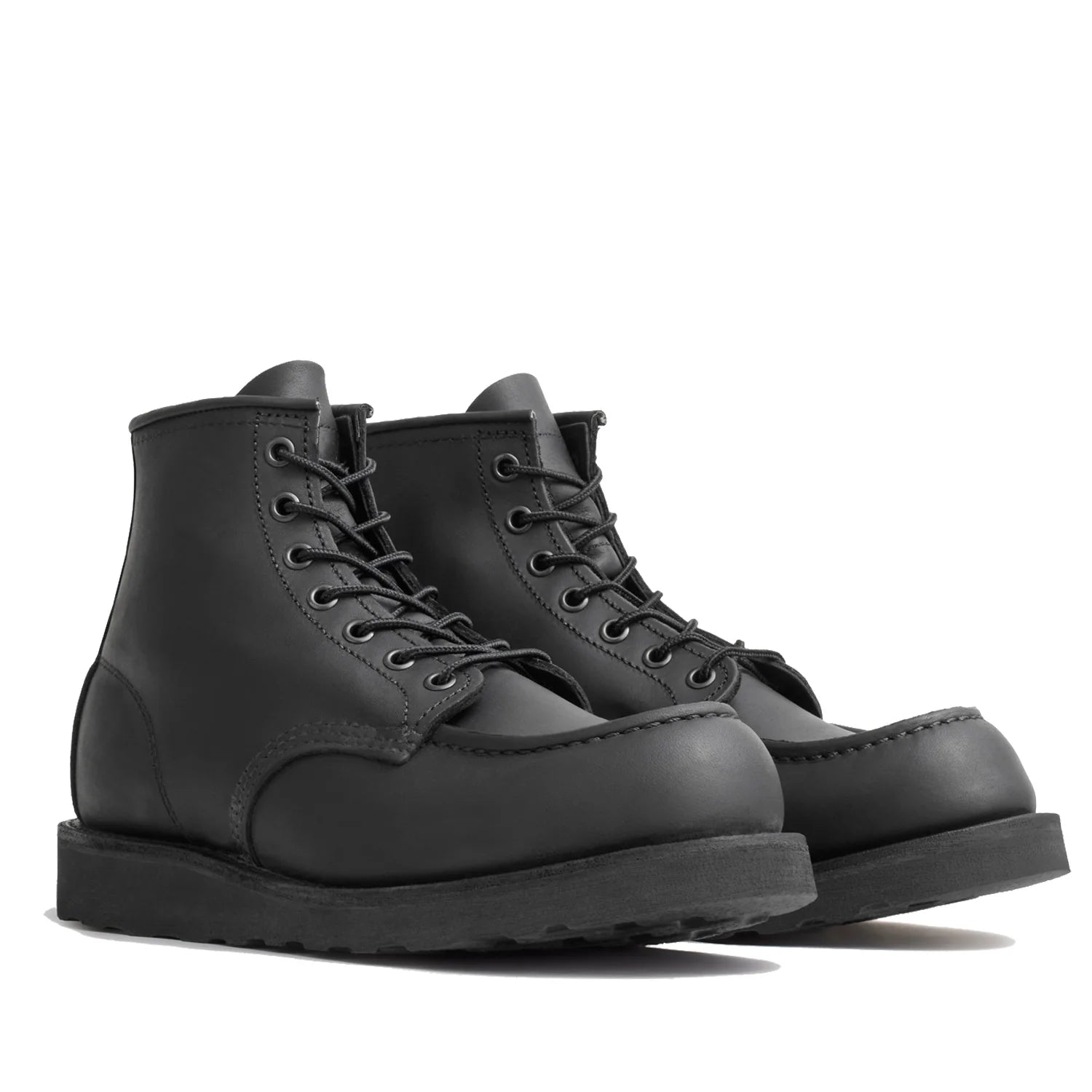 6 Inch MOC 8074 Black Harness Boots - Durable Work Boots for Men, Safety Toe, Slip Resistant - Perfect for Construction, Warehouse & Outdoor Work