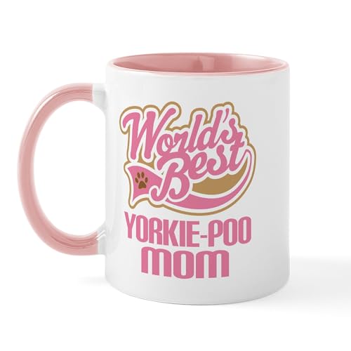 White/Pink Inside - Yorkie Poo Dog Mom Mug