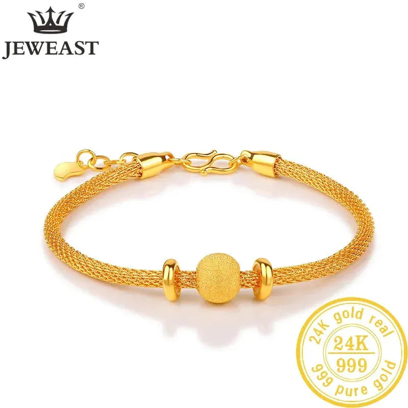24K Pure Gold Bracelet - 999 Solid Real Gold Bangle with Elegant Butterfly Design | Classic & Trendy Jewelry for Women | Perfect for Gifts, Parties & Special Occasions