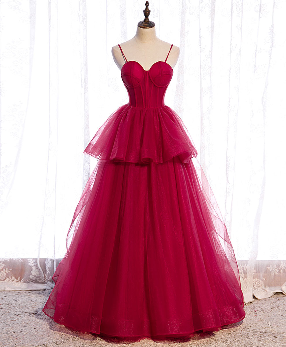 Elegant Red Long Prom Dresses with Sweetheart Neckline - Formal Evening Gown for Homecoming, Wedding, and Special Occasions