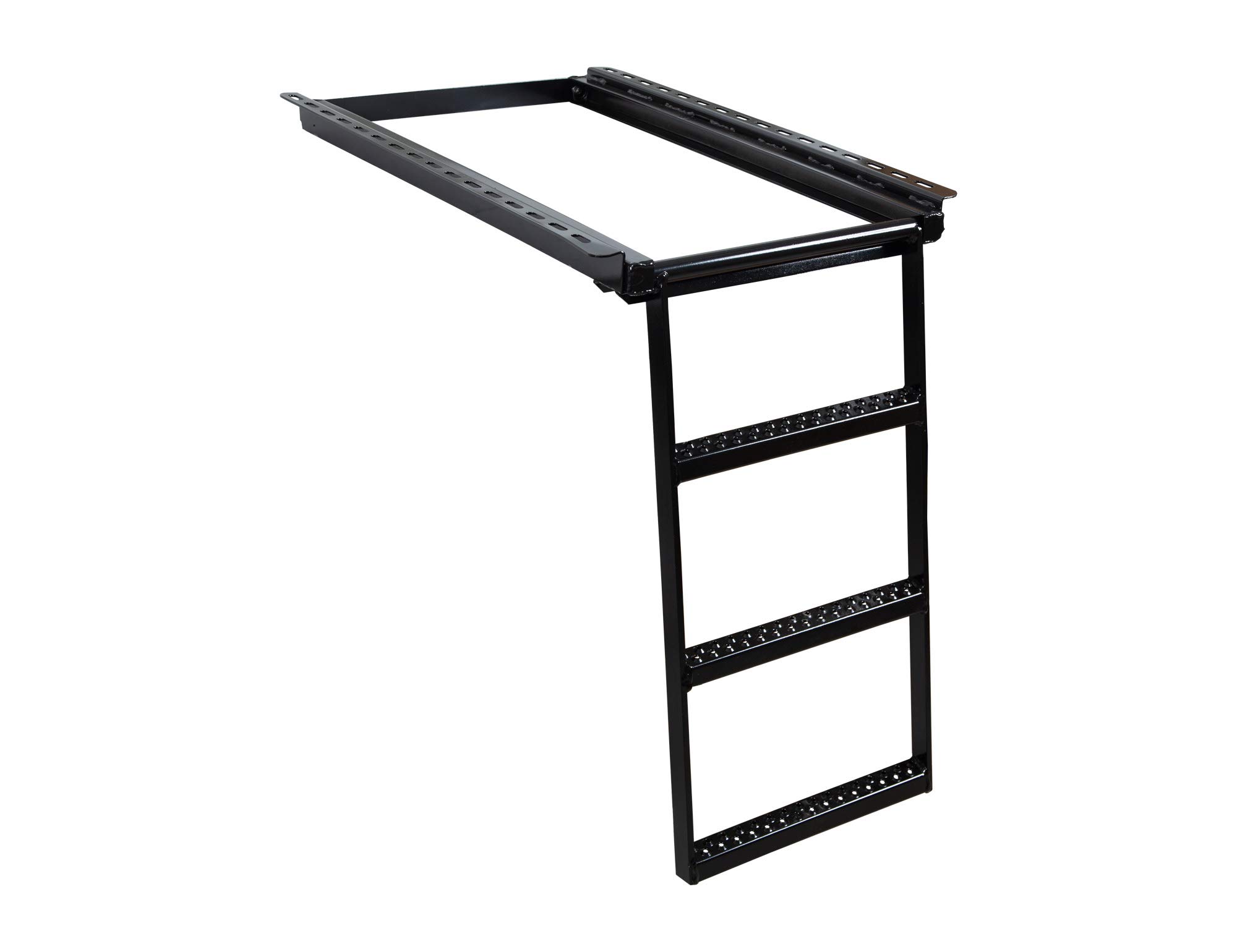 Buyers Products 5233000 Black 3-Rung Retractable Truck Step - Heavy Duty Pull Out Ladder for Pickup Trucks & SUVs | Easy Access to Truck Bed & Roof Rack | Durable Aluminum Construction