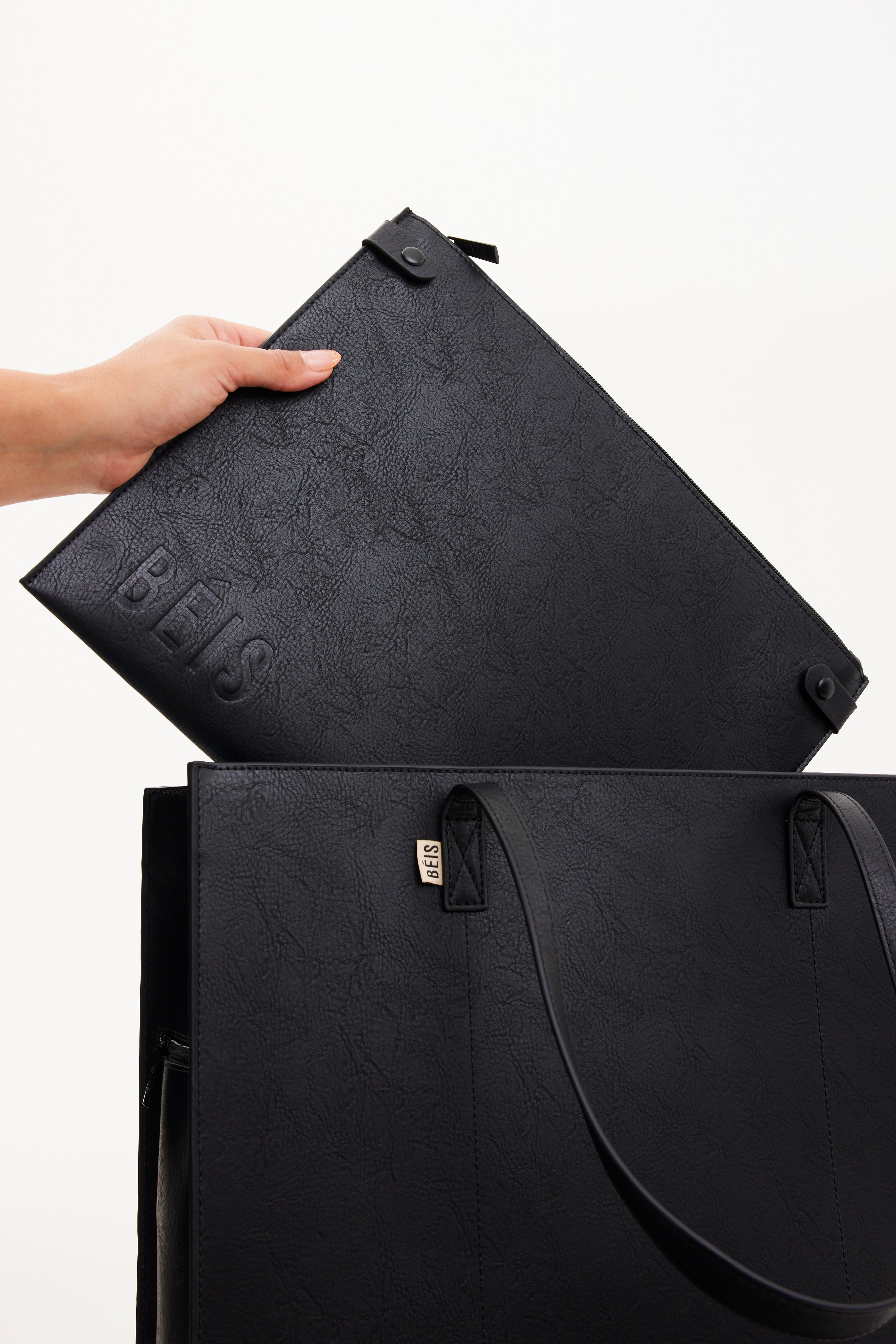 Premium Black Large Work Tote Bag for Women - Spacious Professional Office Tote with Multiple Pockets - Perfect for Business, Commuting & Travel