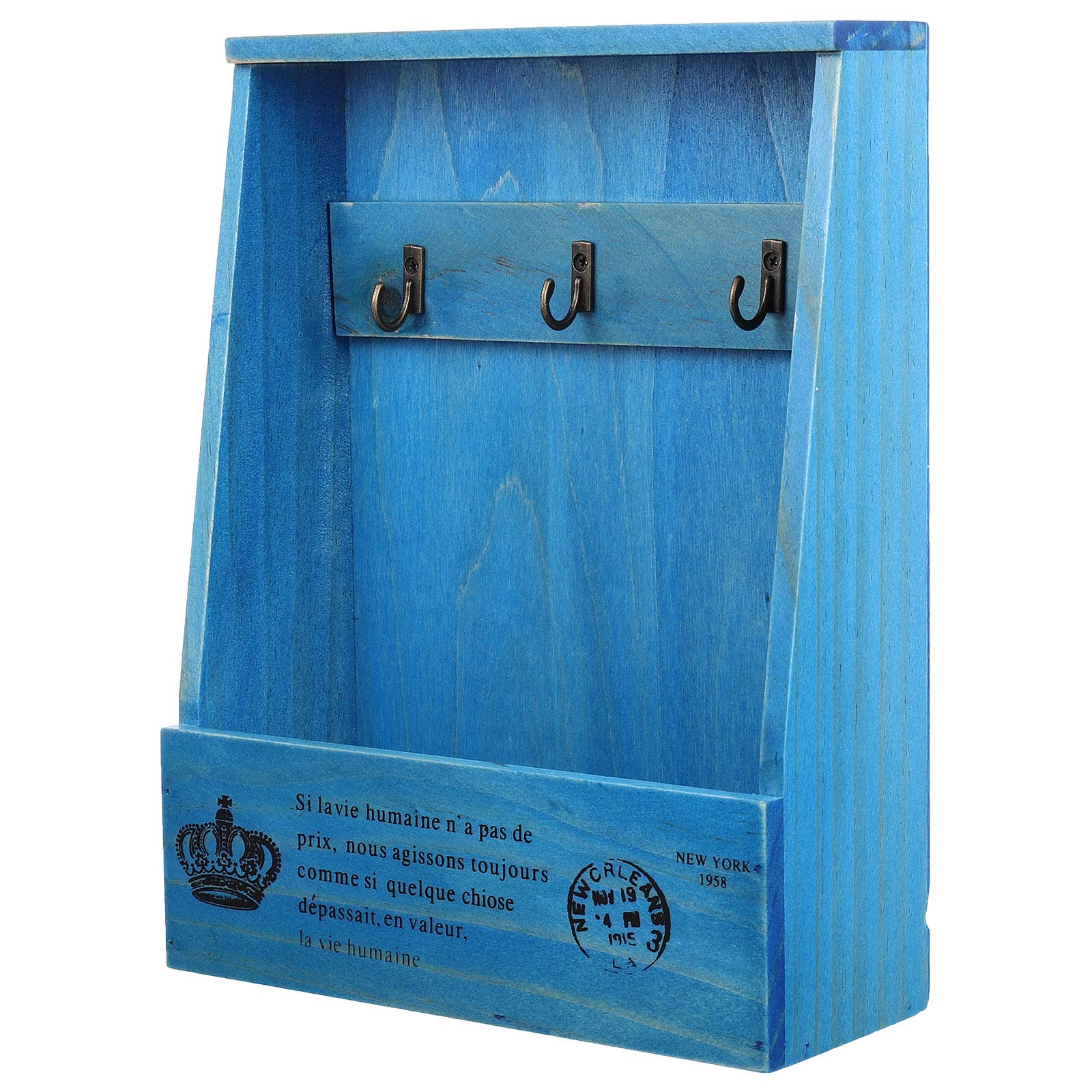 BESPORTBLE Wall Mount Key Holder - Hanging Key Storage Box with Hooks for Home, Office & Entryway Organization - Durable Key Case & Container for Keys, Mail & Small Essentials