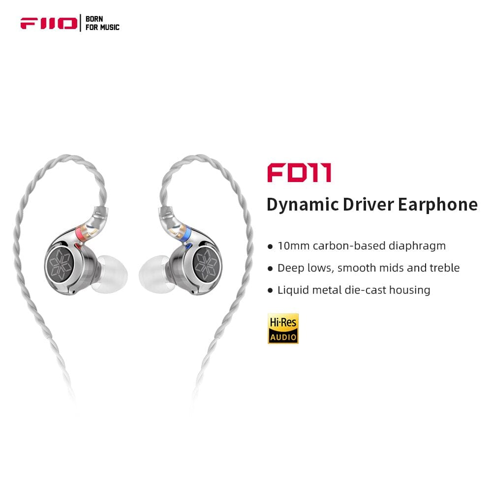 FiiO FD11 10mm Dynamic Driver HiFi In-Ear Monitors with Detachable 0.78mm Cable - Perfect for Audiophiles, Music Lovers & Gaming Enthusiasts