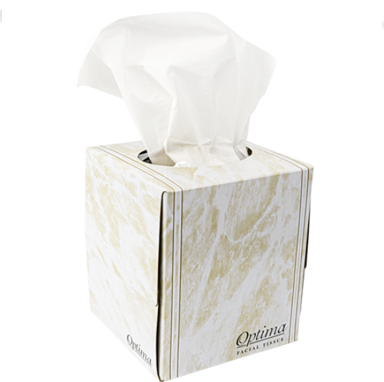 Premium Optima Facial Tissues, White, 96 Count per Box (36 Boxes per Case) - Soft & Strong for Home, Office & Travel Use