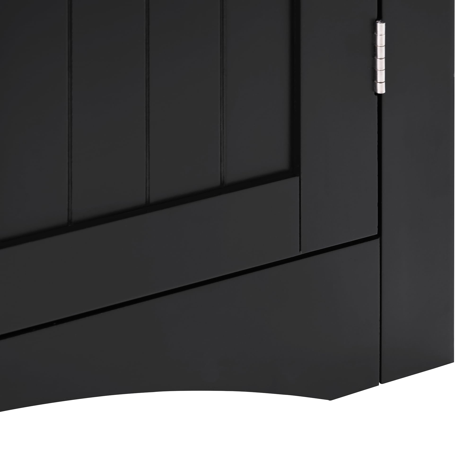 Bellemave Triangle Bathroom Floor Corner Cabinet with Adjustable Shelves & Doors - Freestanding Storage Cabinet for Bathroom, Kitchen, Living Room (Black) | Space-Saving Organizer for Small Bathrooms & Compact Spaces