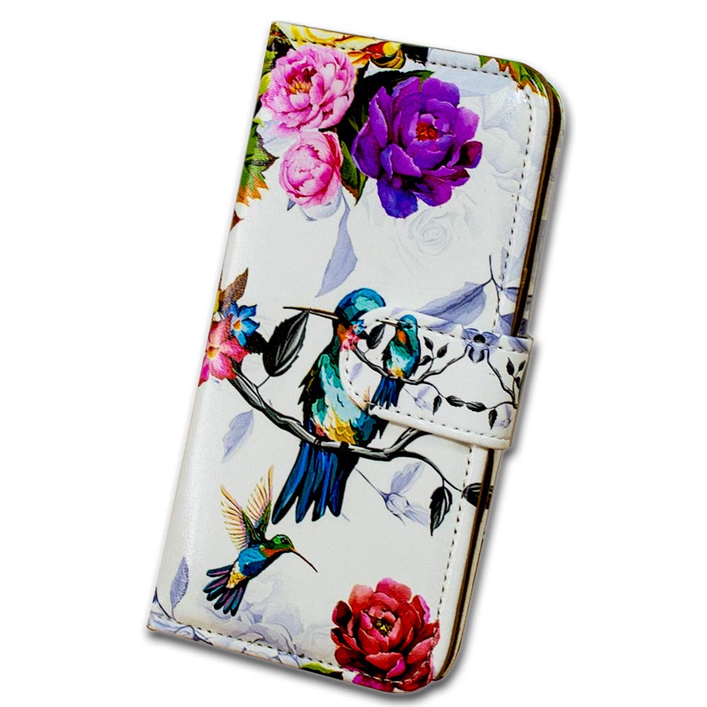 Premium Leather Flip Wallet Case for Motorola Moto G Stylus 2022 - Hummingbird Flower Design with Card Slots & Kickstand | Perfect for Daily Use, Travel, and Business Meetings