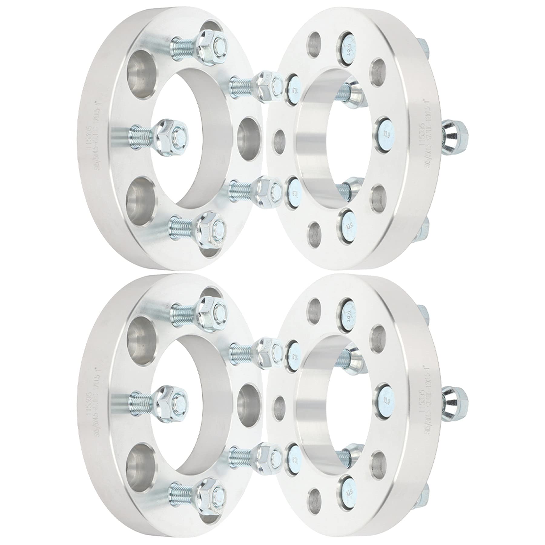 4PCS 5x5 to 5x4.5 Wheel Spacers Adapter - 1 Inch Thick, 5 Lug, M12x1.5 Studs, 87.1mm Bore - Compatible with Roadmaster (1991-1996) & Fleetwood (1986-1996) Vehicles - Perfect for Lifted Trucks, Off-Roading & Custom Wheel Fitment
