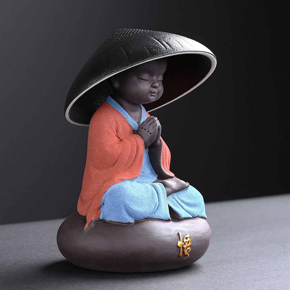 Zen Little Monk Hat Tea Strainer - Premium Ceramic Tea Infuser for Loose Leaf Tea - Perfect for Tea Lovers, Meditation & Relaxation Gifts