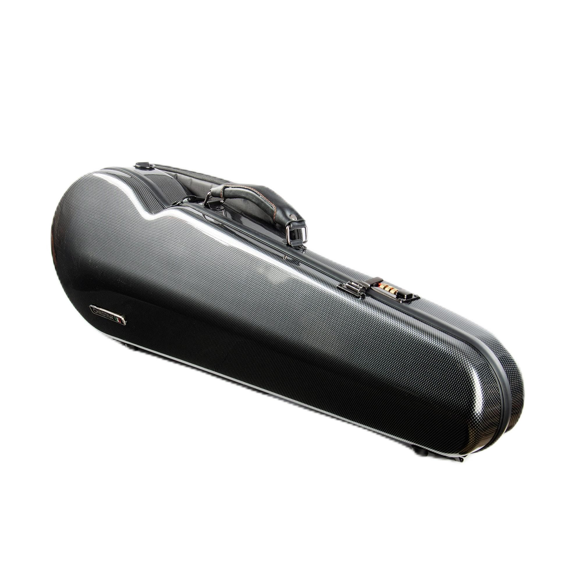 Premium 4/4 Full Size Carbon Fiber Violin Case with Combination Lock - High-Strength Black Hard Case with Bonus Accessory Bag & Music Pouch | Perfect for Professional Musicians, Travel & Secure Storage (VB-Trianglee-BlackDot Spot)