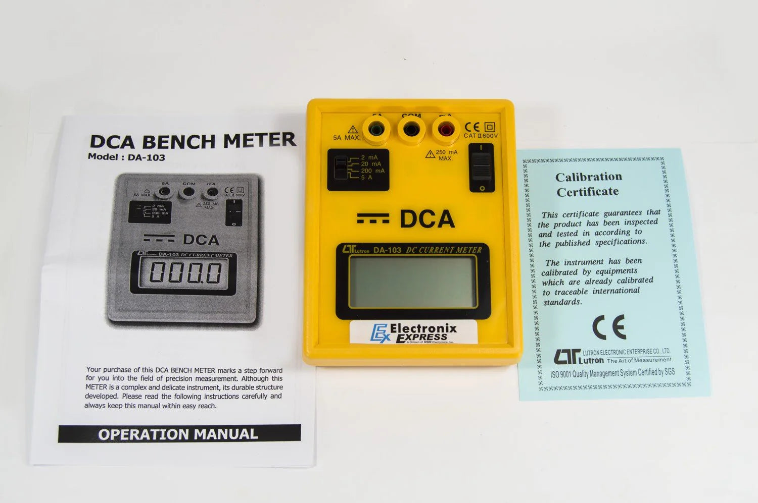 DCA Bench Meter DA 103 LCD Panel Meter 5 Amp DC - Accurate Digital Current Measurement for Electronics Testing & Lab Use