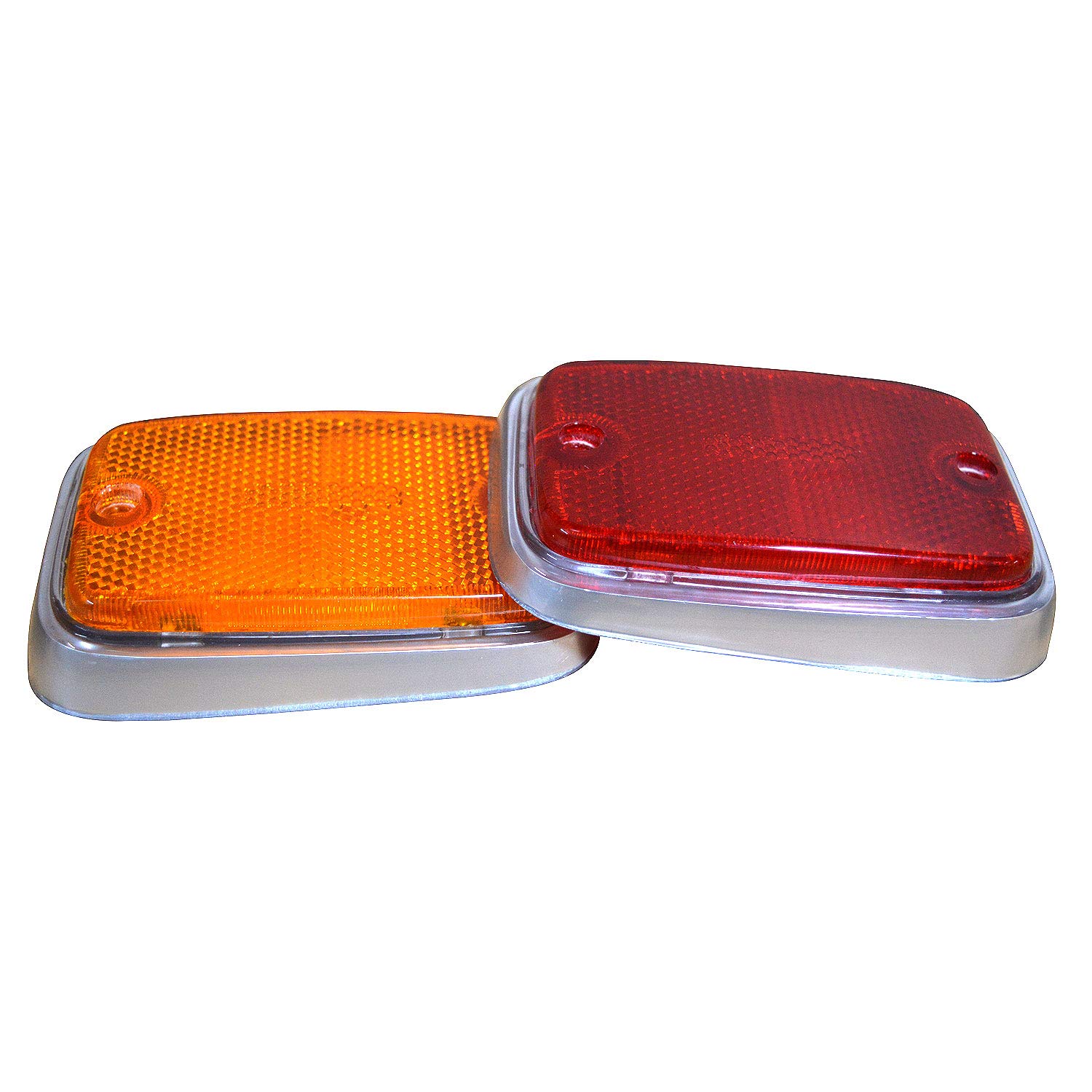 16-Pack Side Teardrop Marker Lights with Silver Base - Compatible with VW Bus 1974-1979 | Type 2 Replacement Lenses | Perfect for Classic VW Restoration & Customization Projects