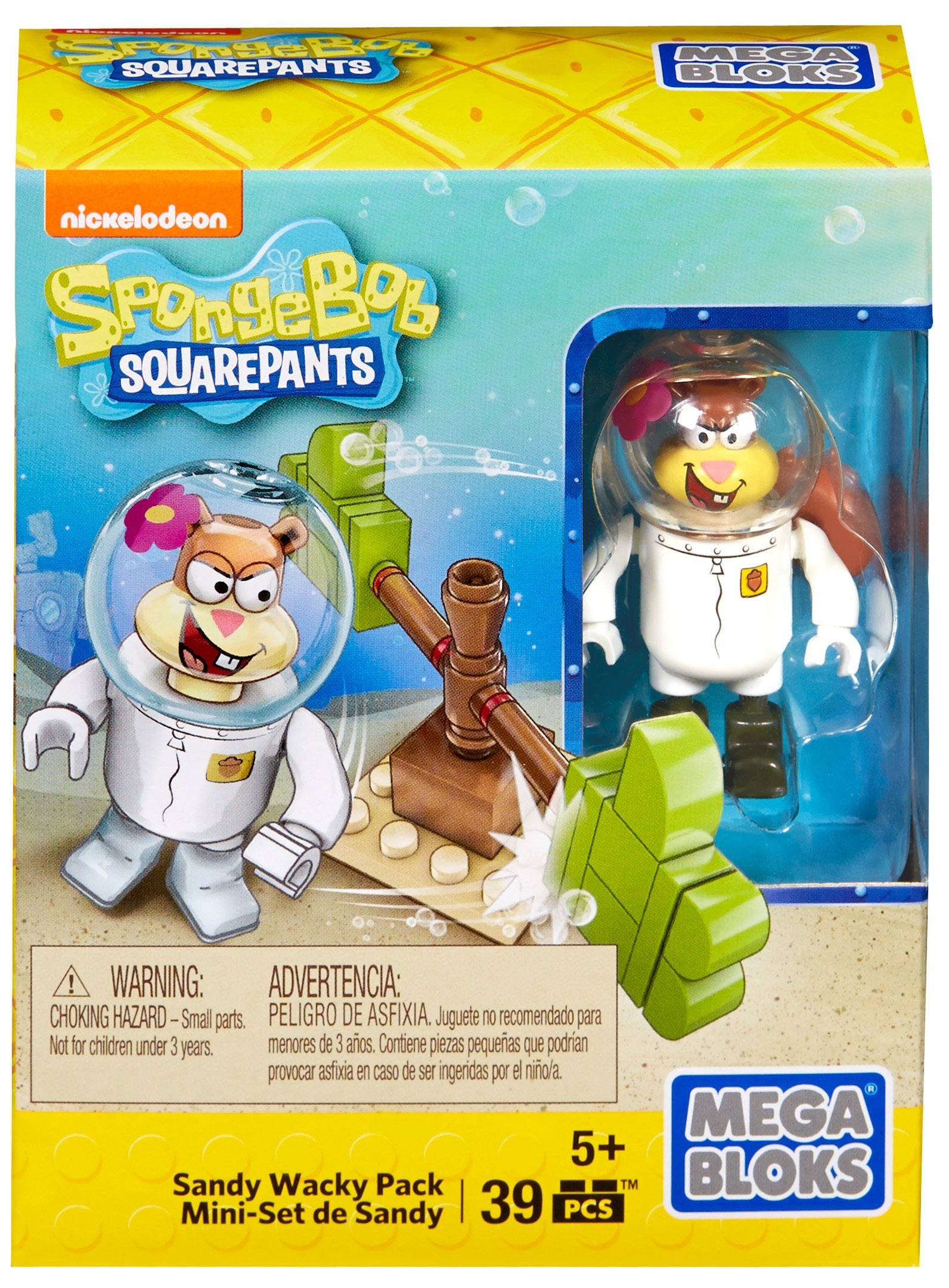 Mega Bloks Spongebob Squarepants Sandy's Wacky Pack Building Kit - 80+ Pieces, STEM Learning Toys for Kids Ages 4+, Perfect for Creative Play & Birthday Gifts