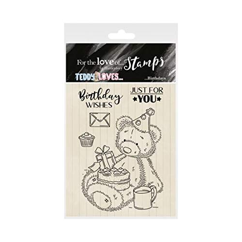 Hunkydory Crafts Teddy Loves Birthdays Stamp Set - DIY Scrapbooking & Card Making Supplies for Greeting Cards, Invitations, Journals | Perfect for Birthday Celebrations & Craft Projects