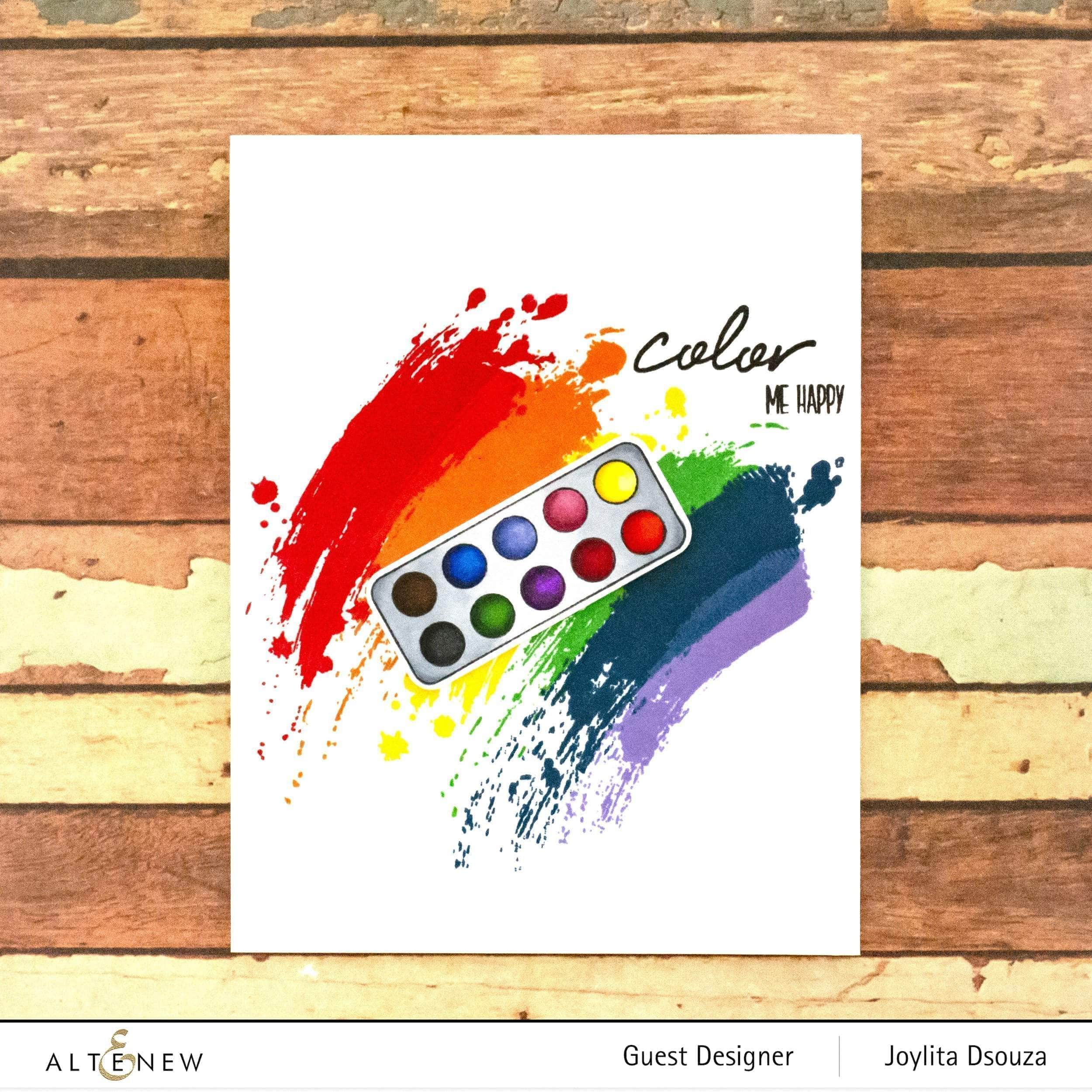 Mini Paintbox Stamp & Die Set for Card Making & Scrapbooking - Perfect for DIY Crafts, Greeting Cards & Paper Projects