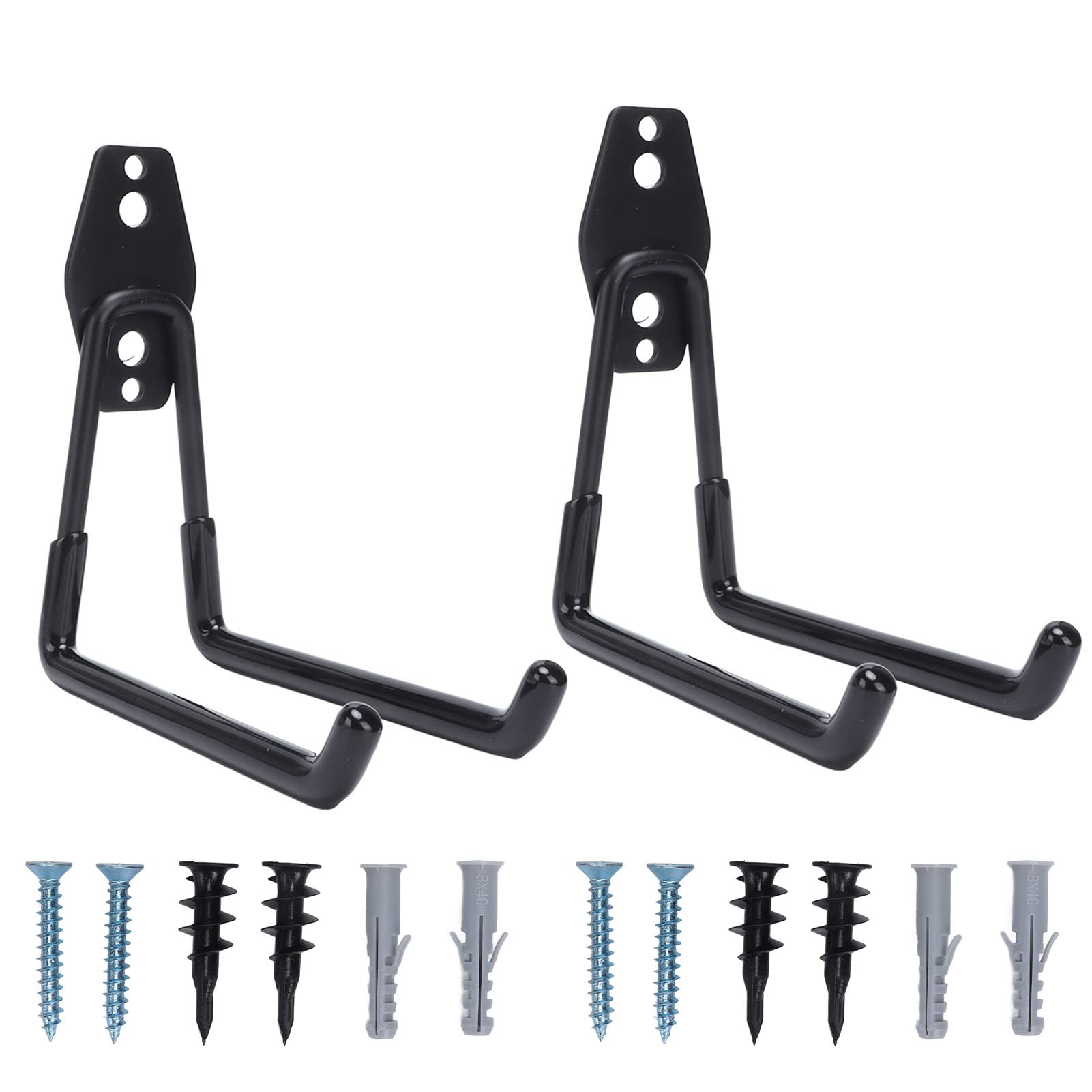 Heavy Duty Garage Wall Hooks 2 Pack - Multipurpose Storage Hangers for Tools, Bikes, Ladders & DIY Equipment | Durable Metal Garage Organizer for Home, Workshop & Shed Organization