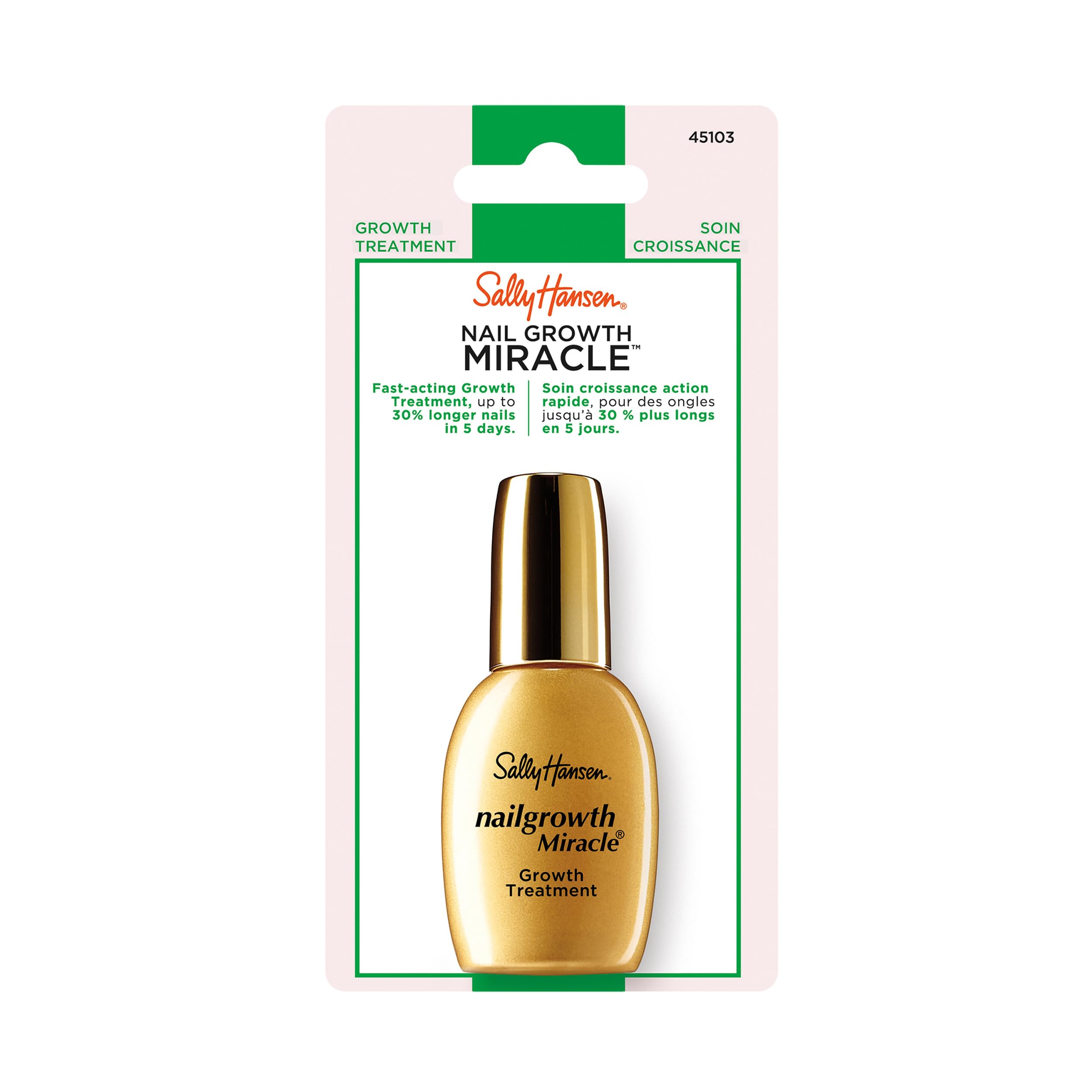 Sally Hansen Miracle Growth Nail Treatment - 13.3ml Nail Strengthener & Growth Serum for Stronger, Healthier Nails | Perfect for Brittle Nails & Nail Care Routine