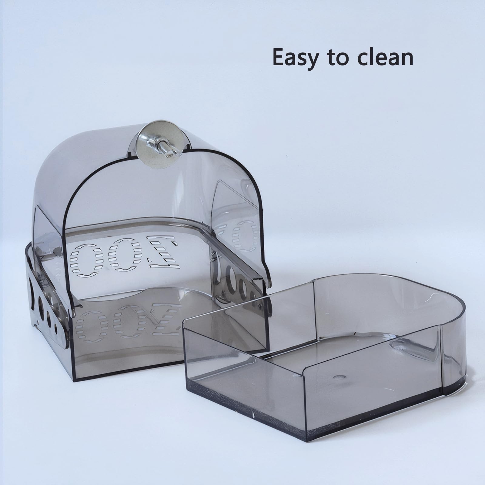 Parakeet Bird Bath - Durable Transparent Gray Cage Bird Bath for Breeding & Feeding | Perfect for Small Birds Like Budgies & Cockatiels | Indoor & Outdoor Use