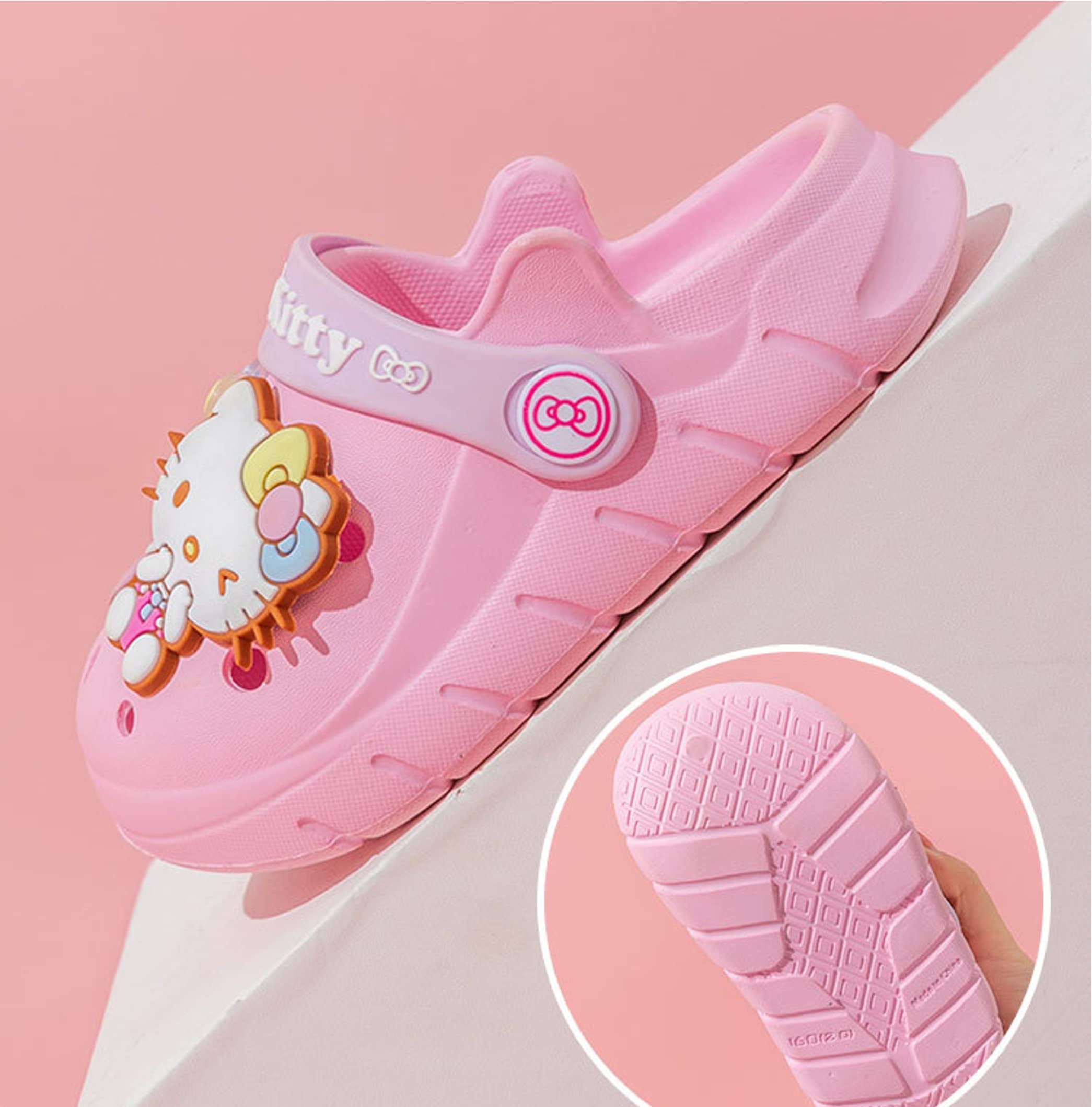 Hello Kitty Bear Hood Clogs Slip-On Water Shoes for Girls & Kids - Comfortable Summer Sandals for Beach, Pool & Outdoor Play