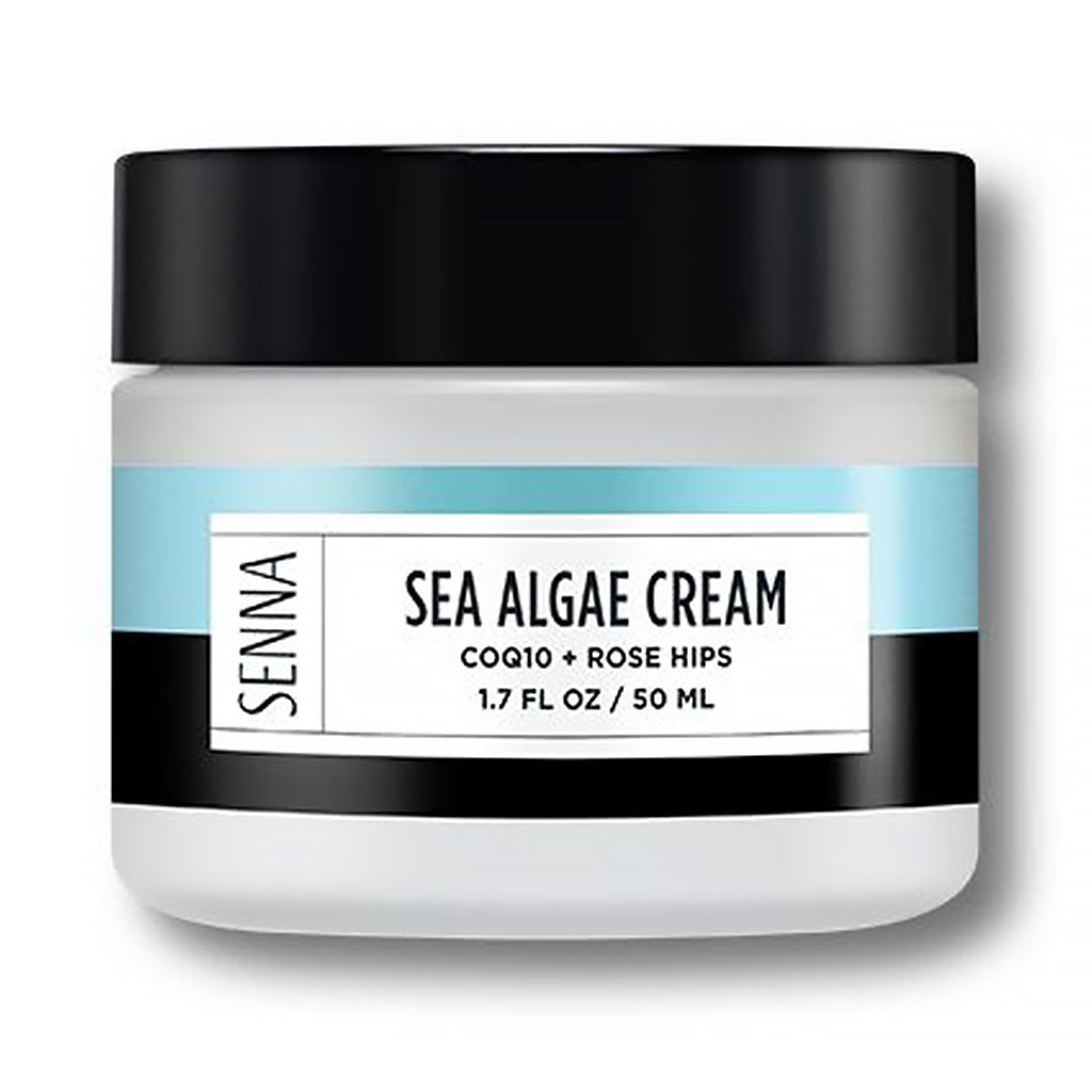 Senna Cosmetics Sea Algae Face Cream with COQ10 & Rose Hips - Hydrating Anti-Aging Moisturizer for Dry Skin | Day & Night Skincare Routine