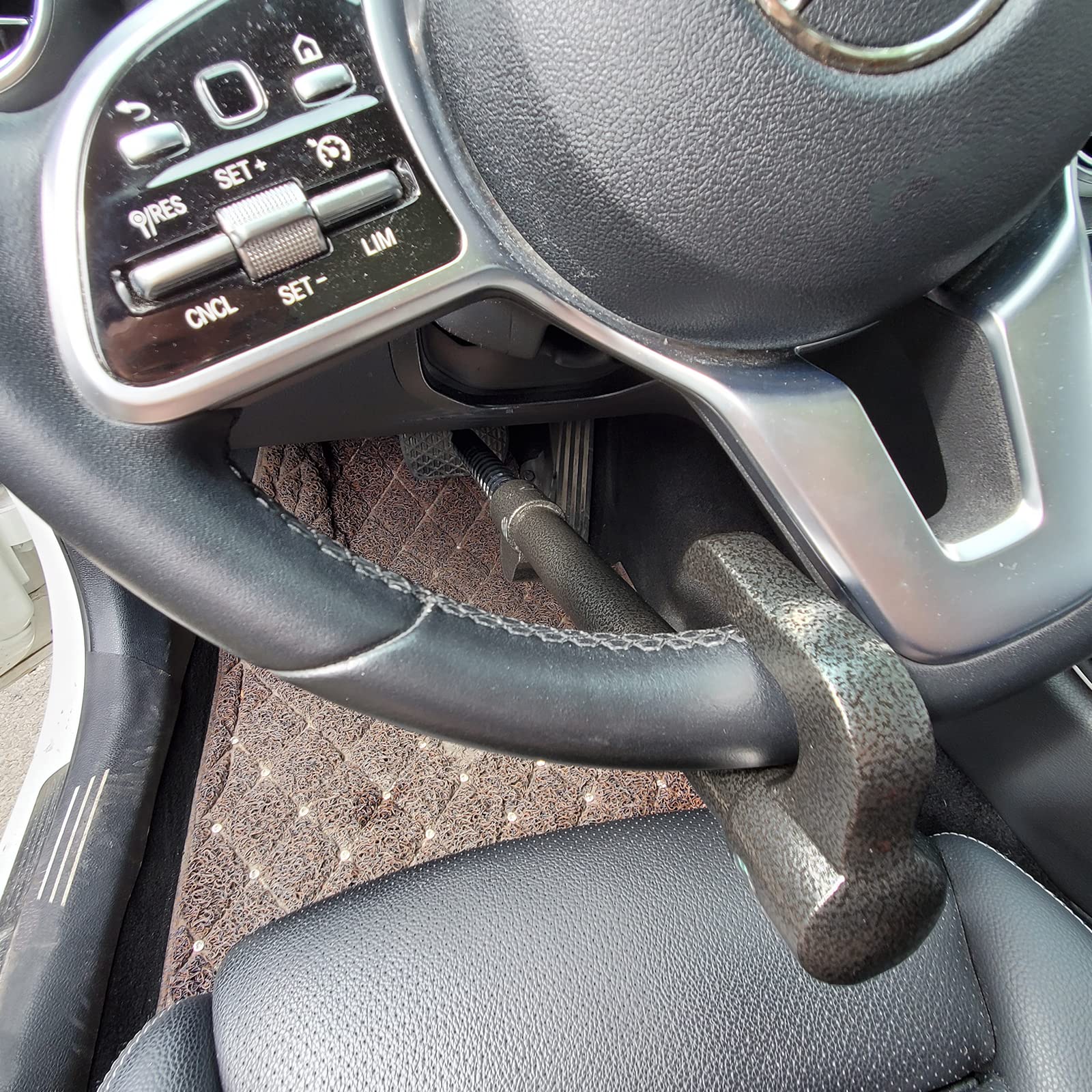 Esploratori 33.5in Anti-Theft Steering Wheel Lock - Heavy Duty Car Security Device for Theft Prevention | Universal Fit for Most Vehicles | Perfect for Parking Security & Travel Protection