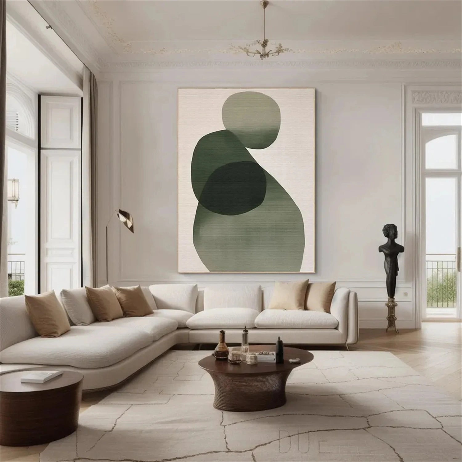 Blue & Green Abstract Canvas Wall Art #BG089 - Modern Home Decor for Living Room, Bedroom & Office