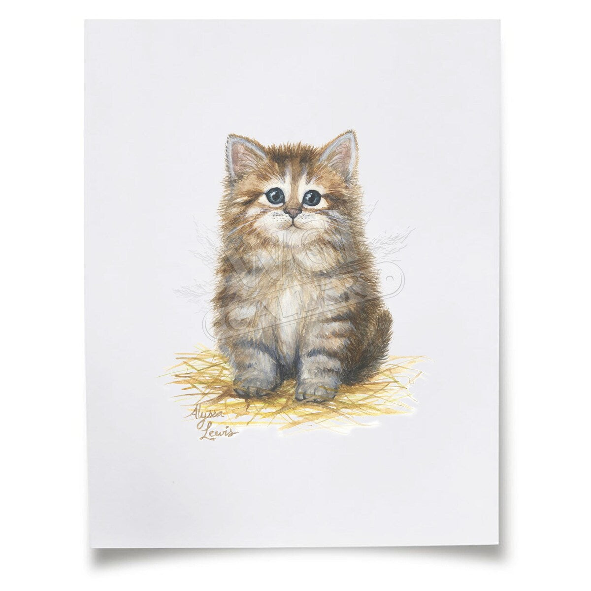 Barnyard Littles Kitten Paper Print - Unframed 5x7 Wall Art - Perfect for Nursery, Kids Room & Home Decor