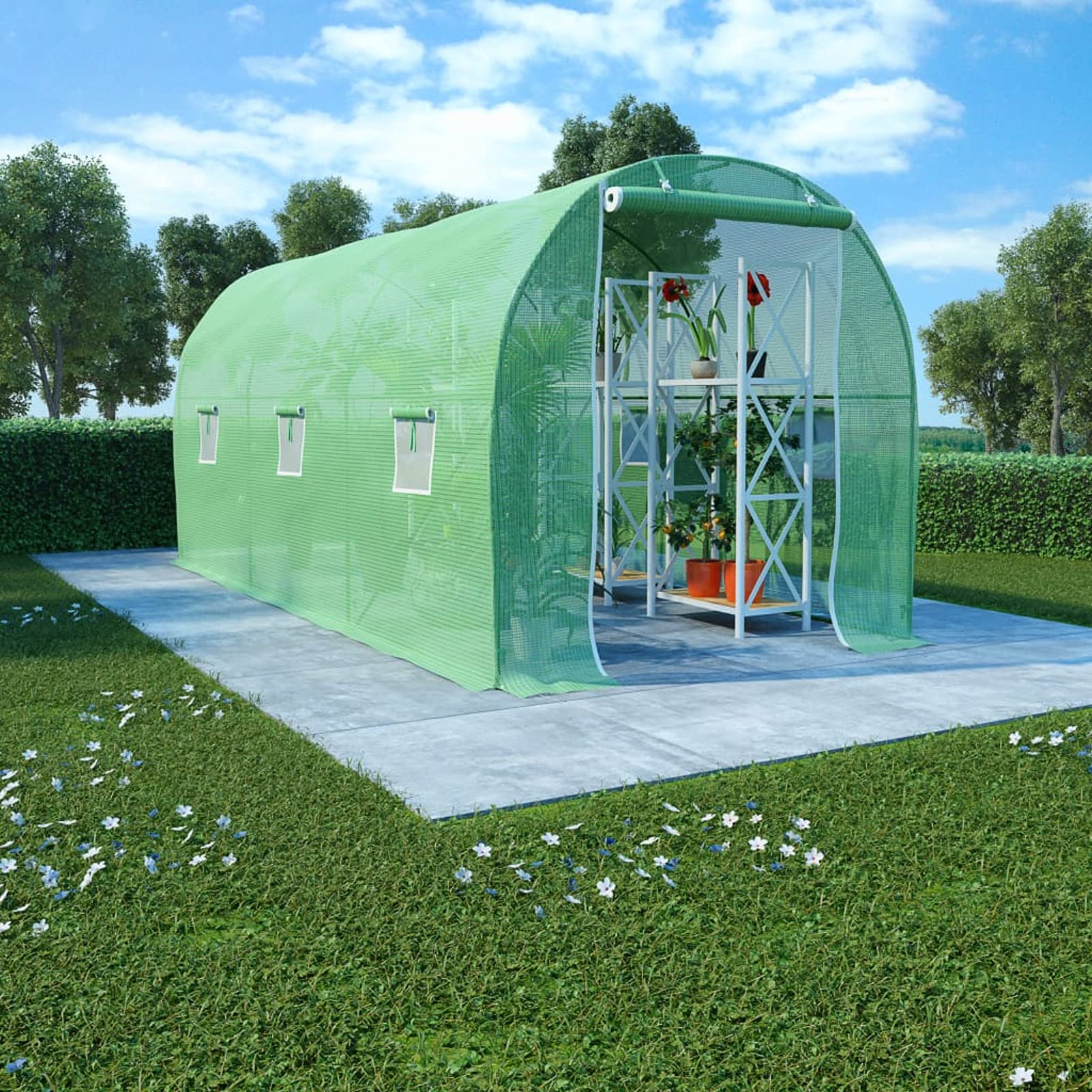 Walk-in Greenhouse with Windows & Door - 177.2