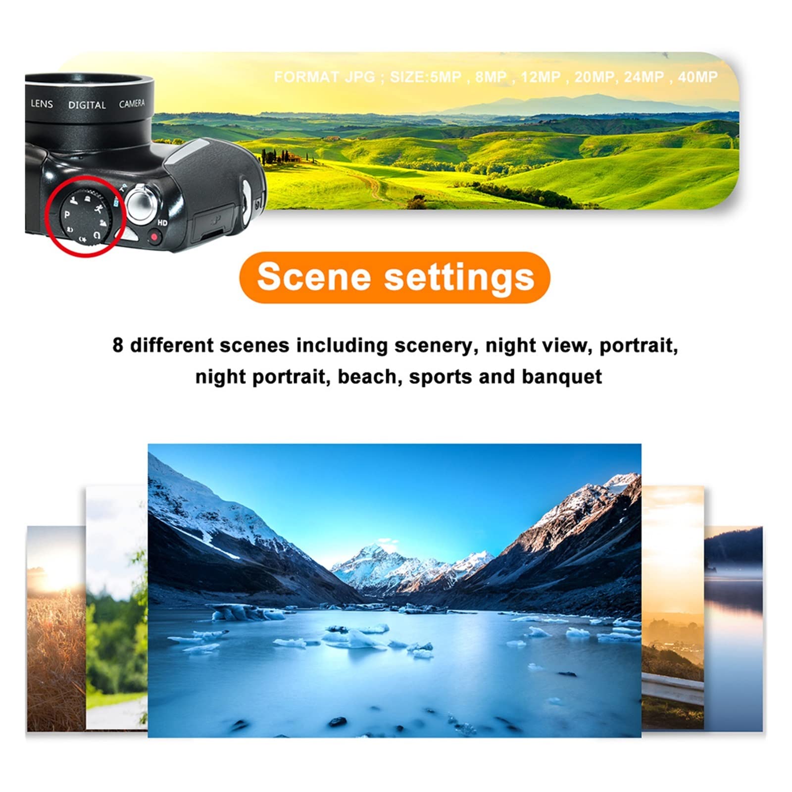 MZZYG 2.7K WiFi Vlogging Camera with 16X Digital Zoom - YouTube Video Camera for Travel, Vlogging & Content Creation | Perfect for Beginners & Travel Bloggers