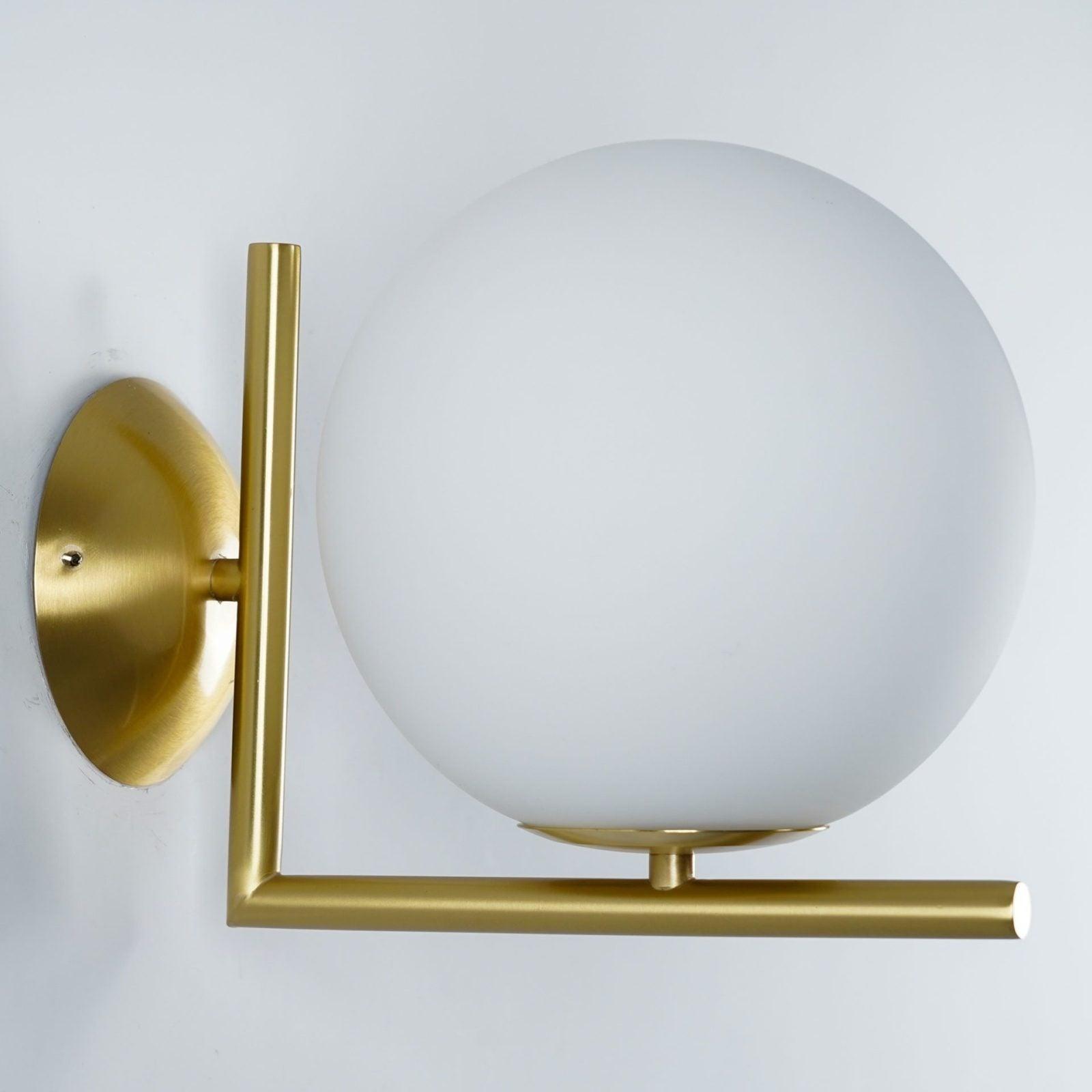 Handmade Blown Glass Opal Wall Lamp - Elegant Modern Lighting for Living Room, Bedroom & Hallway - Perfect for Ambient and Decorative Illumination