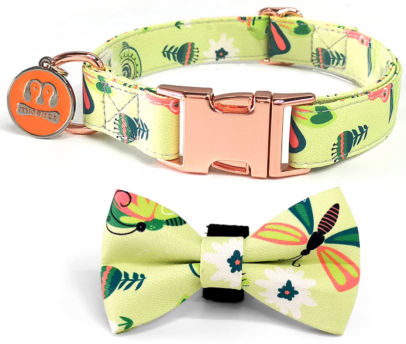MIDEPET Adjustable Dog Collar with Bow & Safety Metal Buckle - Soft Puppy Collar for Small Medium Large Dogs - Perfect for Daily Walks, Training & Pet Gifts