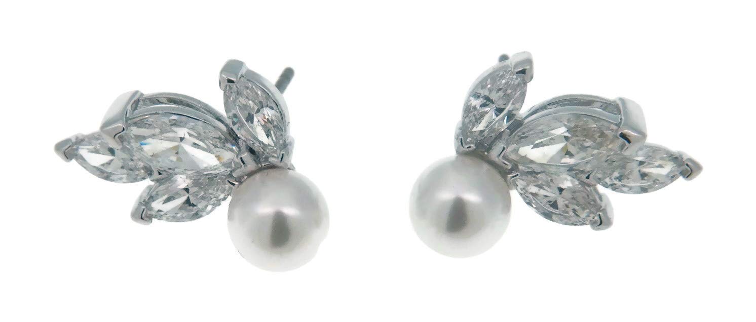 Swarovski Crystal Louison White Rhodium Plated Earrings for Women | Elegant Stud Earrings for Wedding, Party & Special Occasions | Luxury Gift Idea