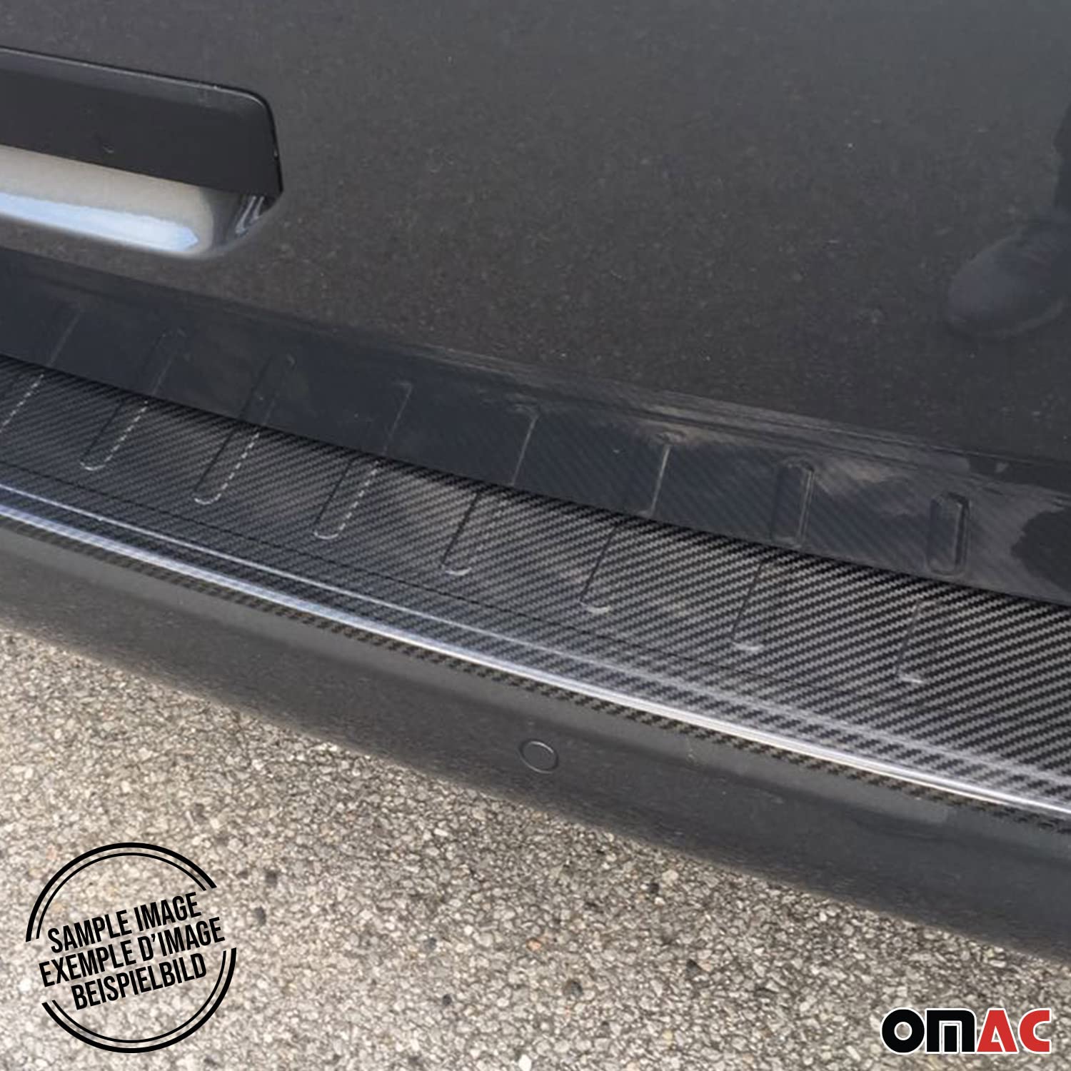 OMAC Carbon Fiber Rear Bumper Sill Cover Protector Guard for 2019-2023 Jeep Renegade | Durable Exterior Accessory for Off-Road & Urban Driving