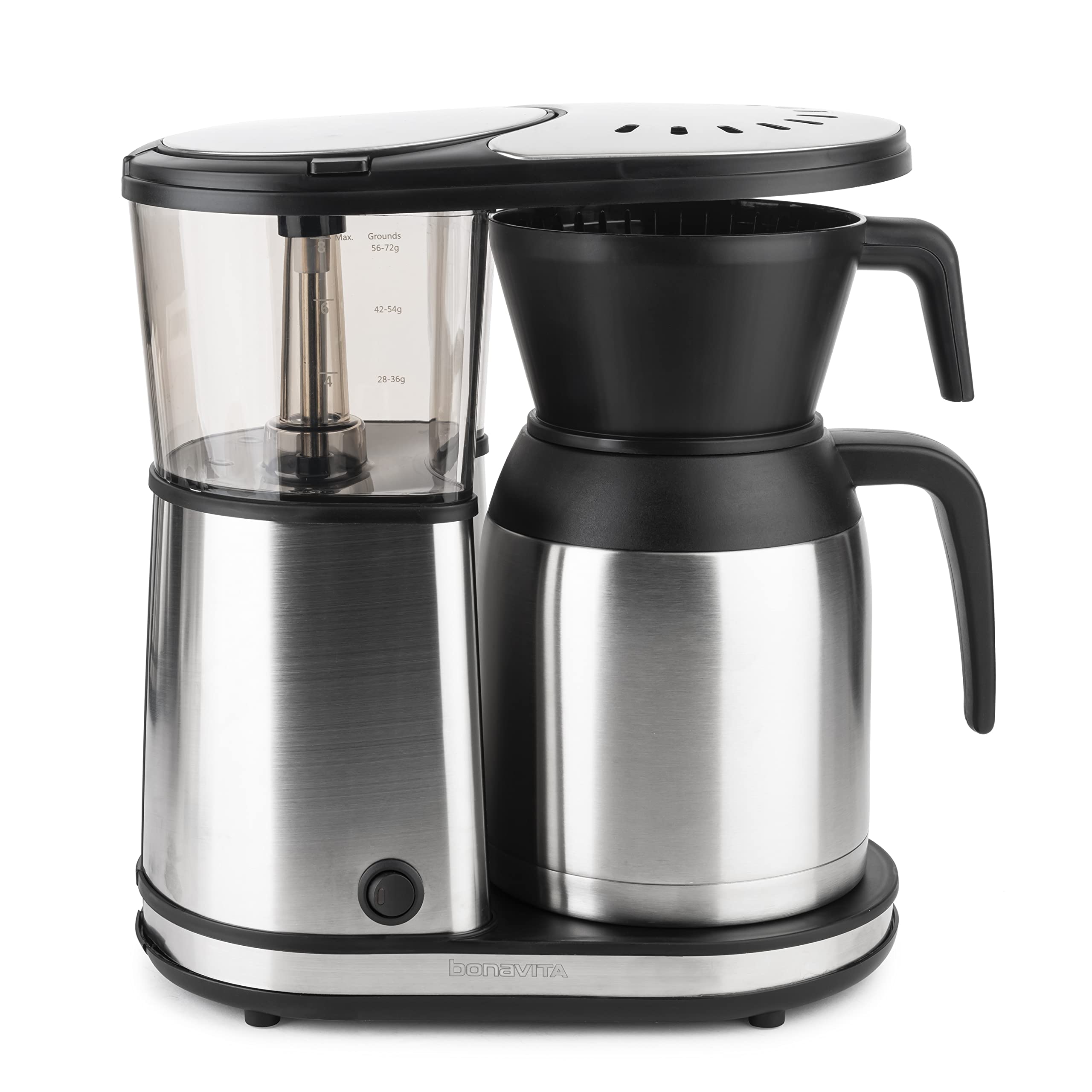 Bonavita BV1900TS 8-Cup SCA Certified Coffee Maker with One-Touch Pour Over & Stainless Steel Thermal Carafe - Perfect for Home, Office & Specialty Coffee Brewing