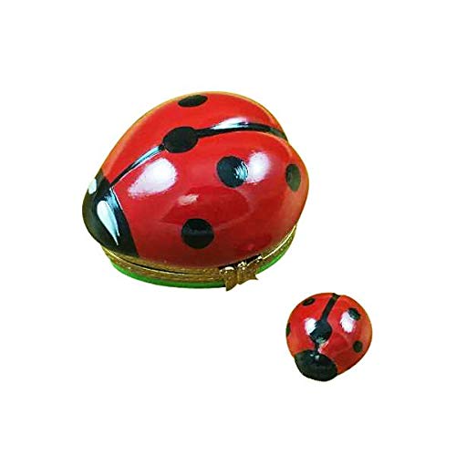 Authentic Limoges Porcelain Ladybug with Baby Figurine - Handcrafted in France | Perfect for Collectors, Home Decor & Gift Giving