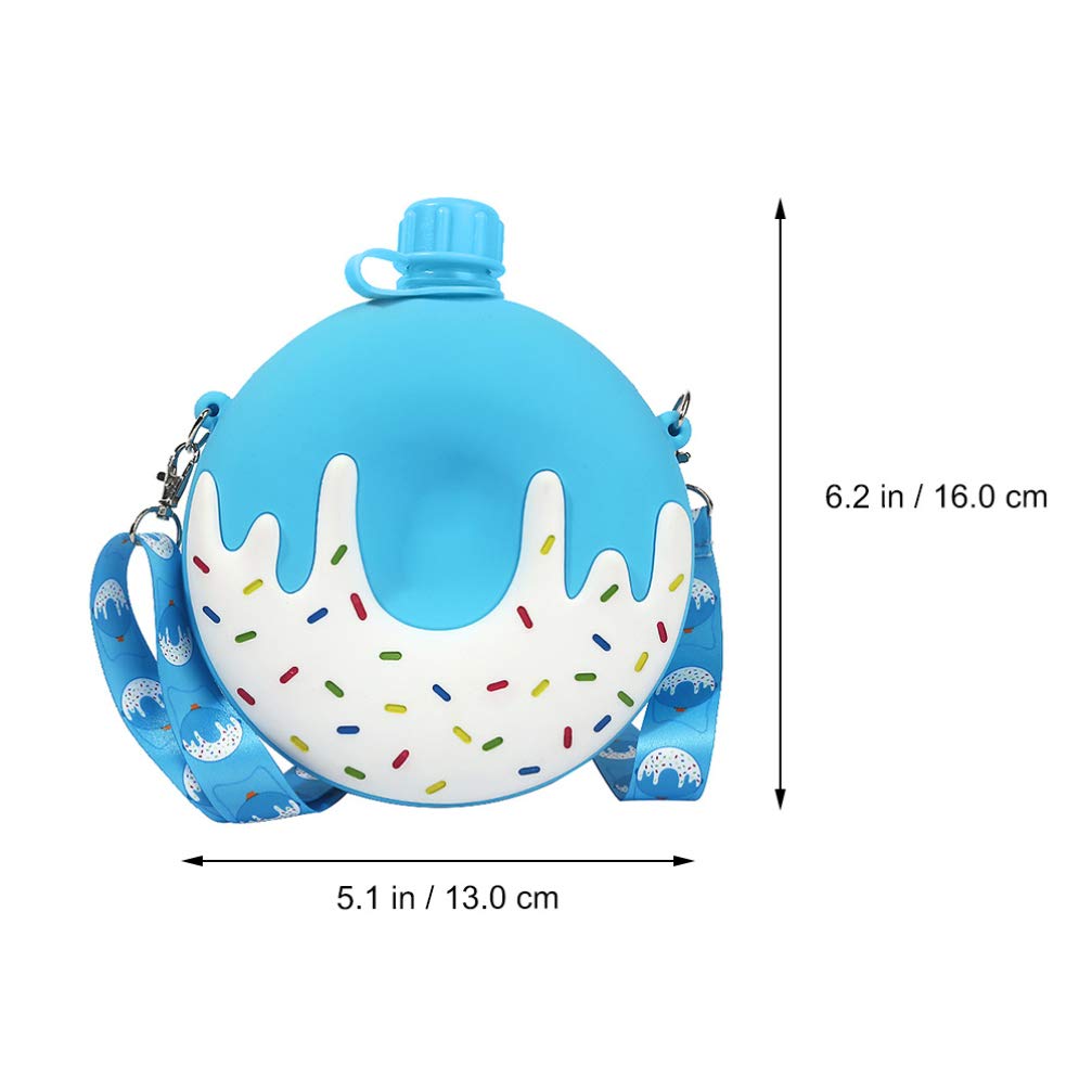 VALICLUD Insulated Donut-Shaped Water Bottle with Crossbody Strap - 250ml Leak-Proof Kids Drink Bottle for School, Sports & Outdoor Activities