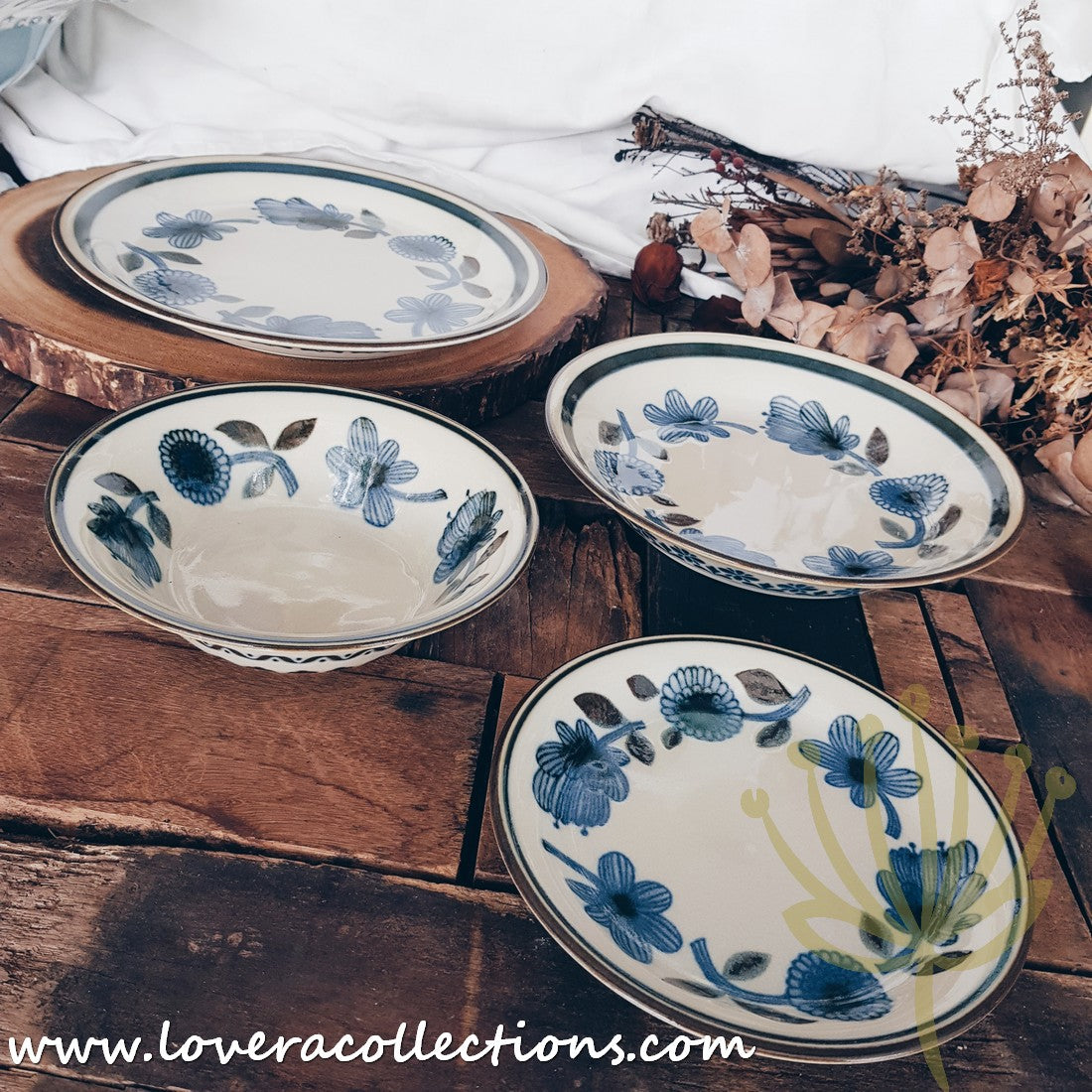 Scandinavian Floral Dinnerware Set - Elegant Porcelain Plates & Bowls for Home Dining & Entertaining - Perfect for Everyday Meals, Parties & Special Occasions